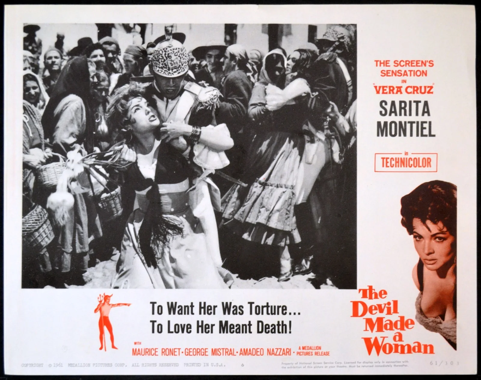 DEVIL MADE A WOMAN 1959 Sara Montiel, Jorge Mistral, Maurice Ronet 3 LOBBY CARDS, изображение 3