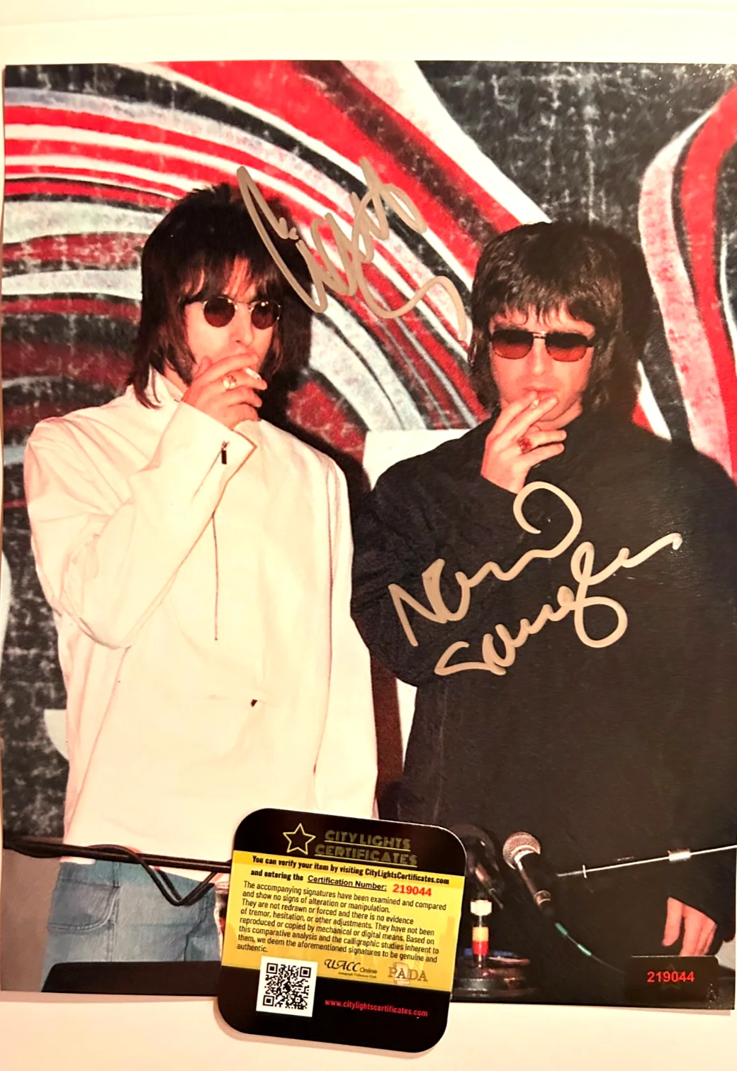 OASIS (Noel & Liam Gallagher) Signed 8x10" Authentic Autograph GENUINE w/COA, image 5
