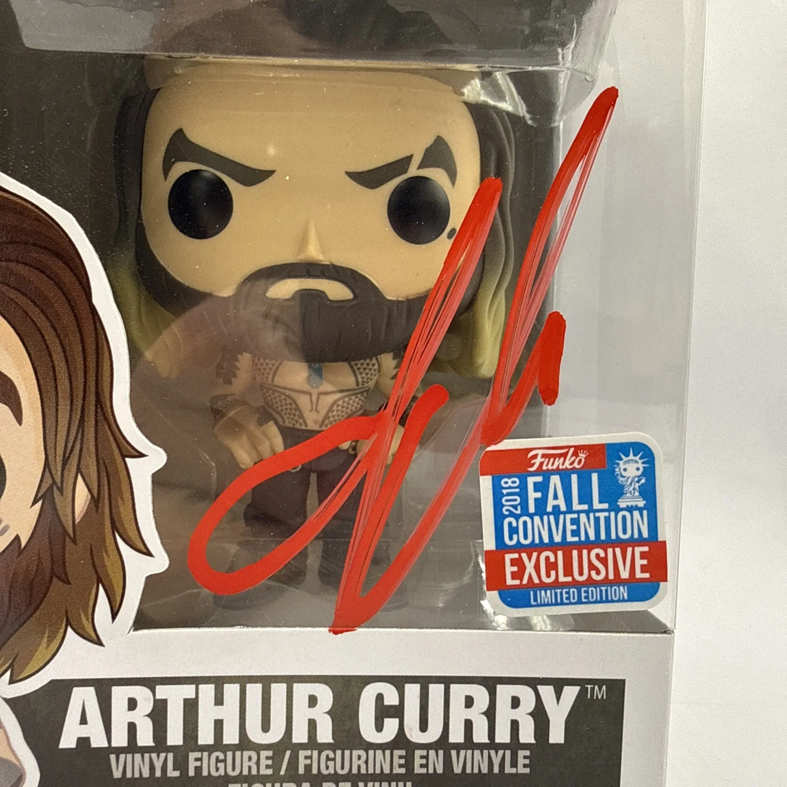 JASON MOMOA AQUAMAN #243 Signed Funko Pop COA BECKETT, image 3
