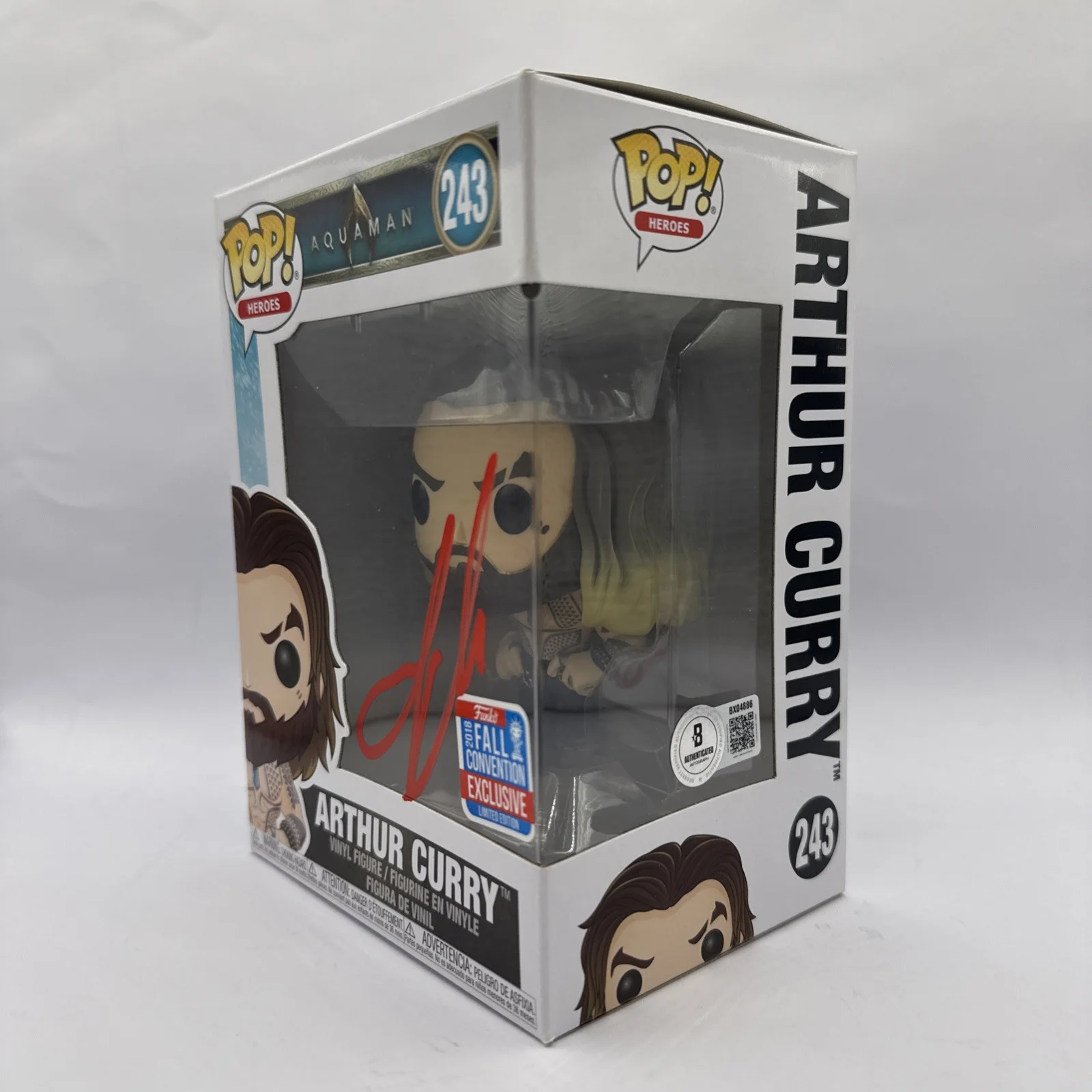 JASON MOMOA AQUAMAN #243 Signed Funko Pop COA BECKETT, image 4
