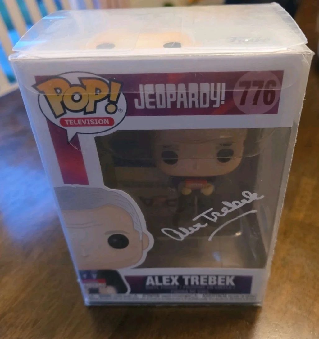 Alex Trebek — Alex Trebek Jeopardy Host #766 Signed Autographed Funko Pop PSA, image 2