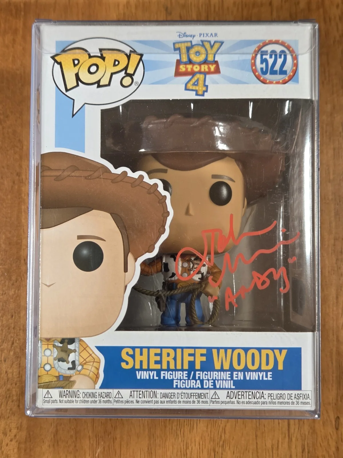 John Morris — Funko Pop Sheriff Woody #522 SIGNED John Morris “Andy” Toy Story 4 Auto SWAU COA, изображение 2