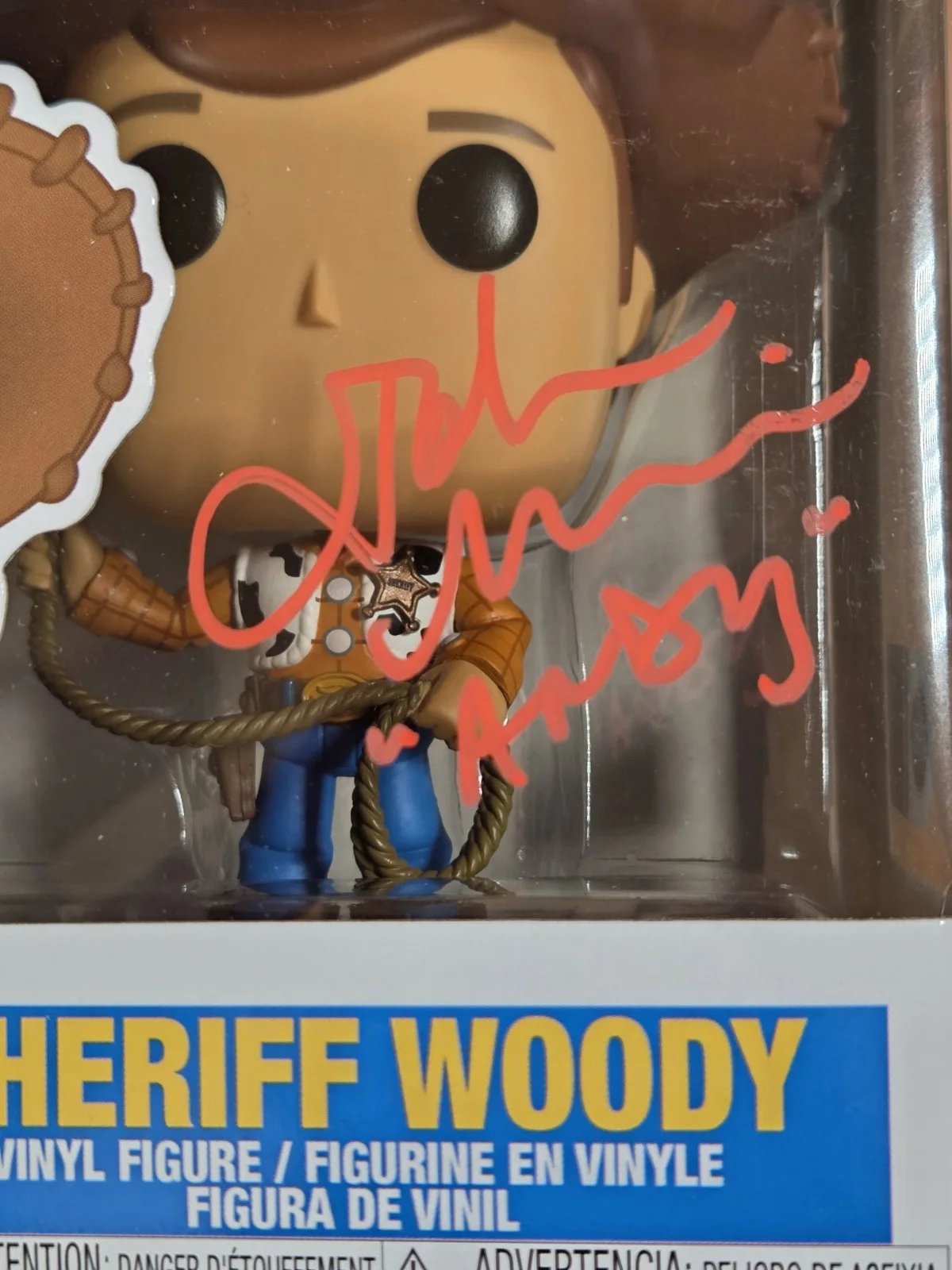 John Morris — Funko Pop Sheriff Woody #522 SIGNED John Morris “Andy” Toy Story 4 Auto SWAU COA, изображение 3