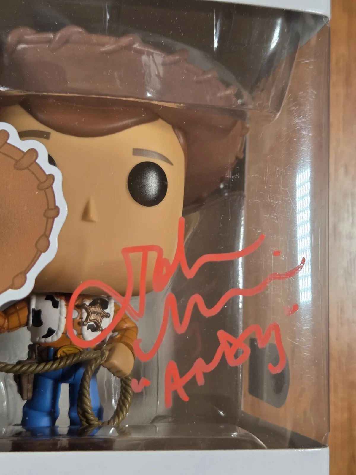 John Morris — Funko Pop Sheriff Woody #522 SIGNED John Morris “Andy” Toy Story 4 Auto SWAU COA, изображение 4