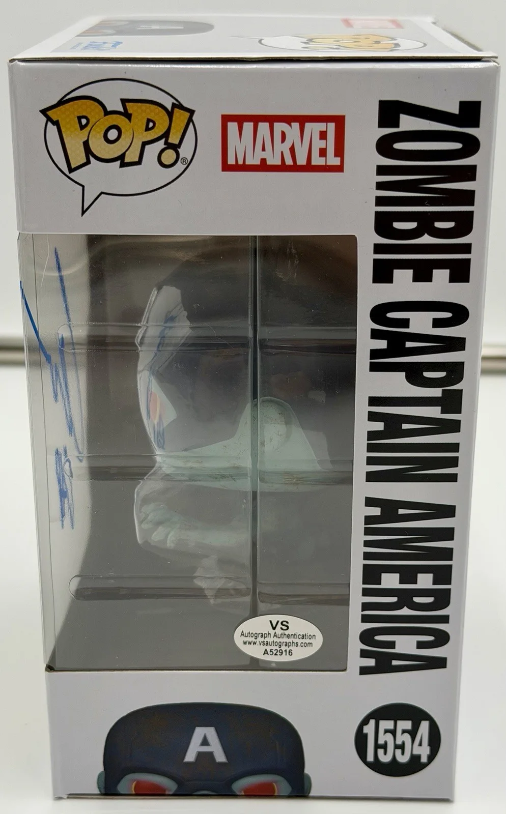 Chris Evans — Chris Evans Signed Zombie Captain America Funko Pop Marvel VSA COA w/protector, image 3