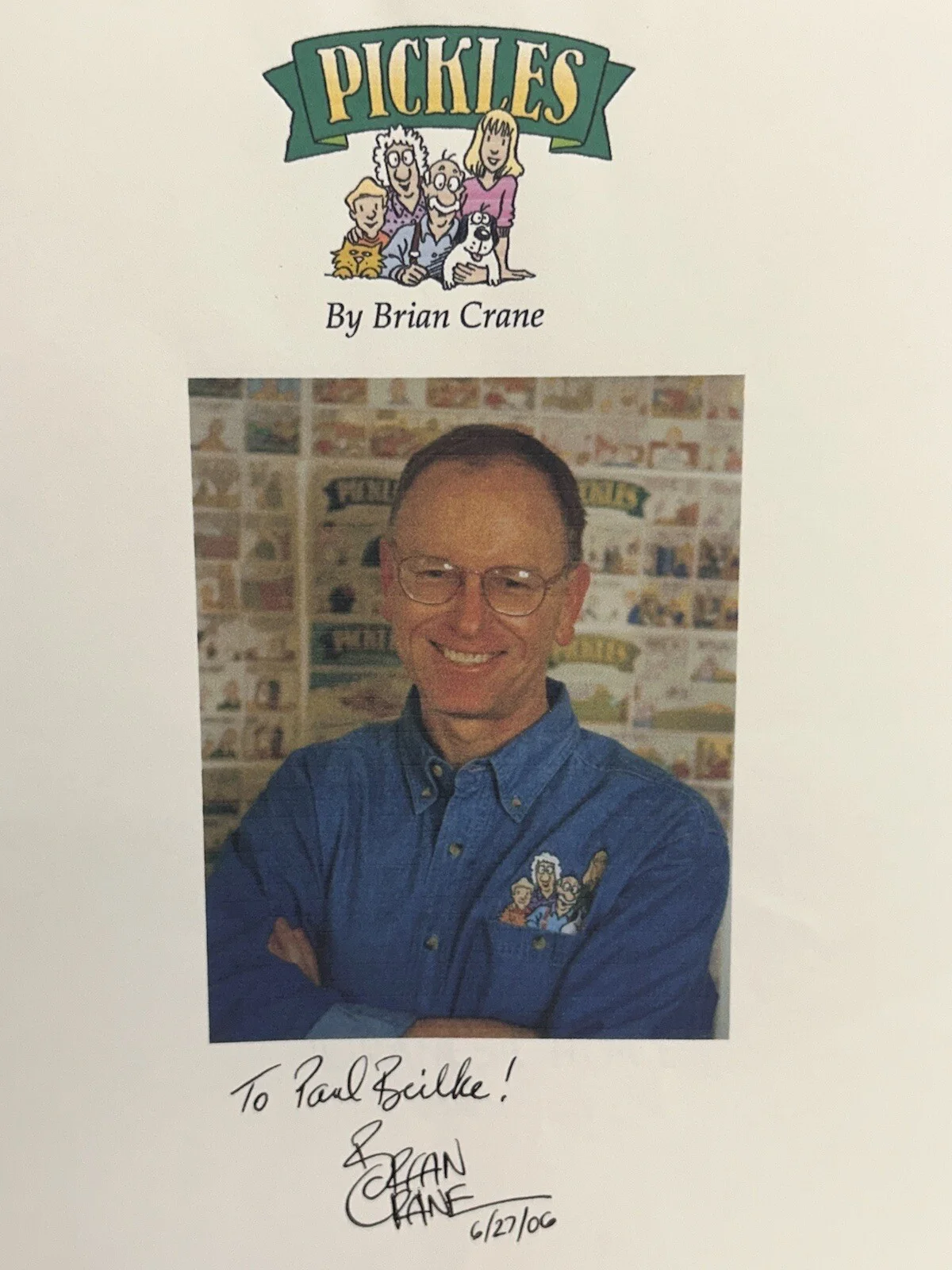 Brian Crane — Brian Crane Creator Of Pickles Copied 5x4 Colored Picture Signed on Thin Paper, изображение 2