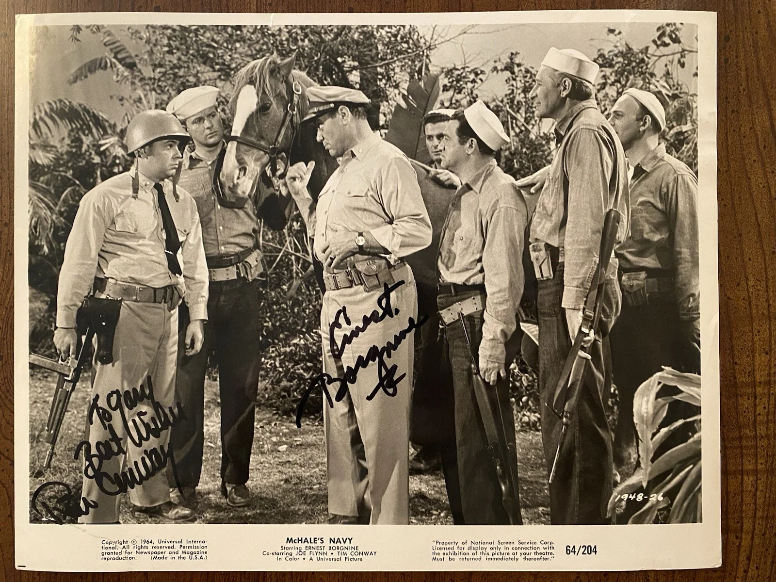 Ernest Borgnine, Tim Conway — Ernest Borgnine Tim Conway Signed Autographed McHale’s Navy Photo With COA