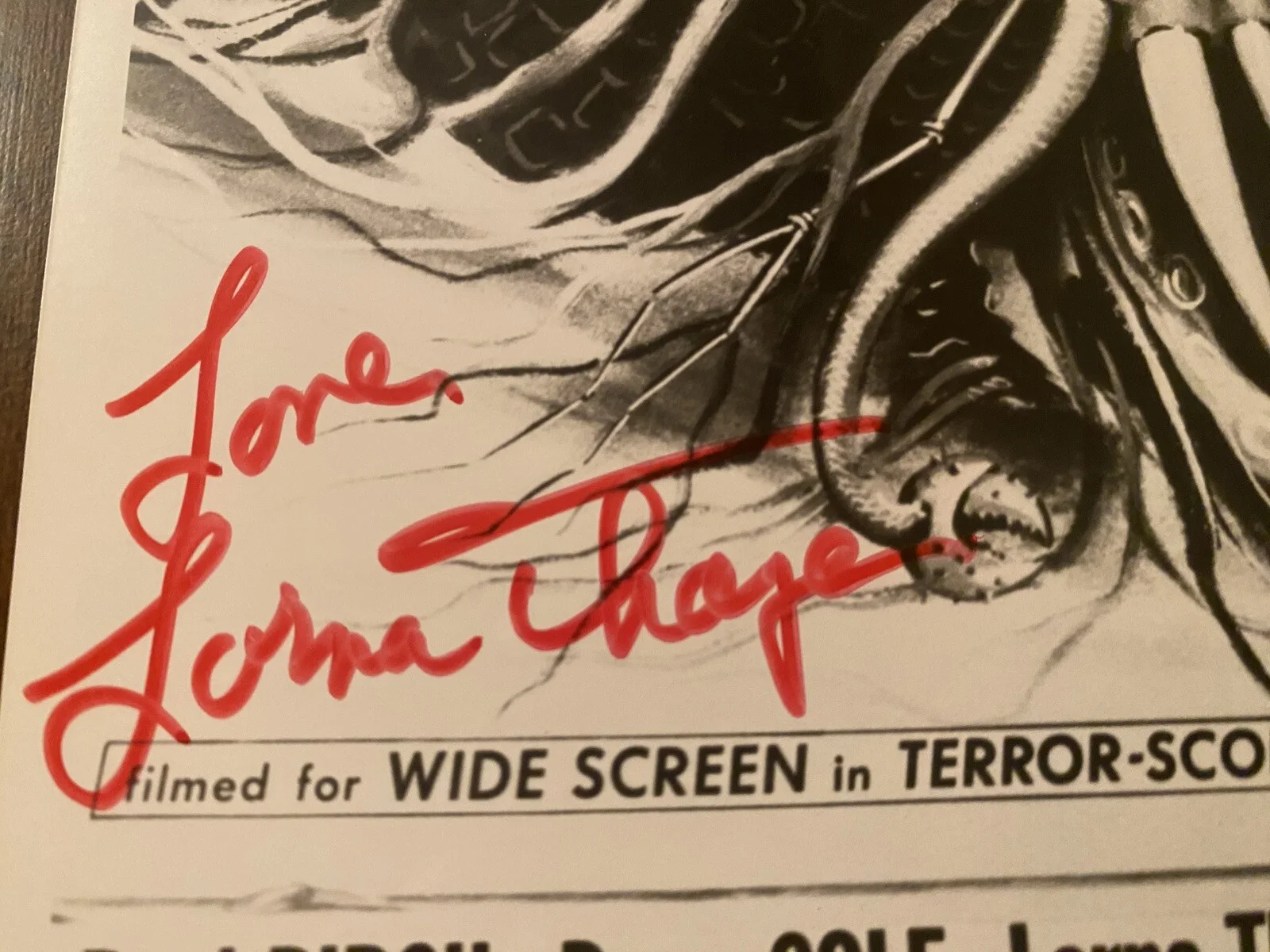 David Kramarsky, Lorna Thayer — David Kramarsky Lorna Thayer Signed Photo With COA The Beast With A Million Eyes, изображение 2