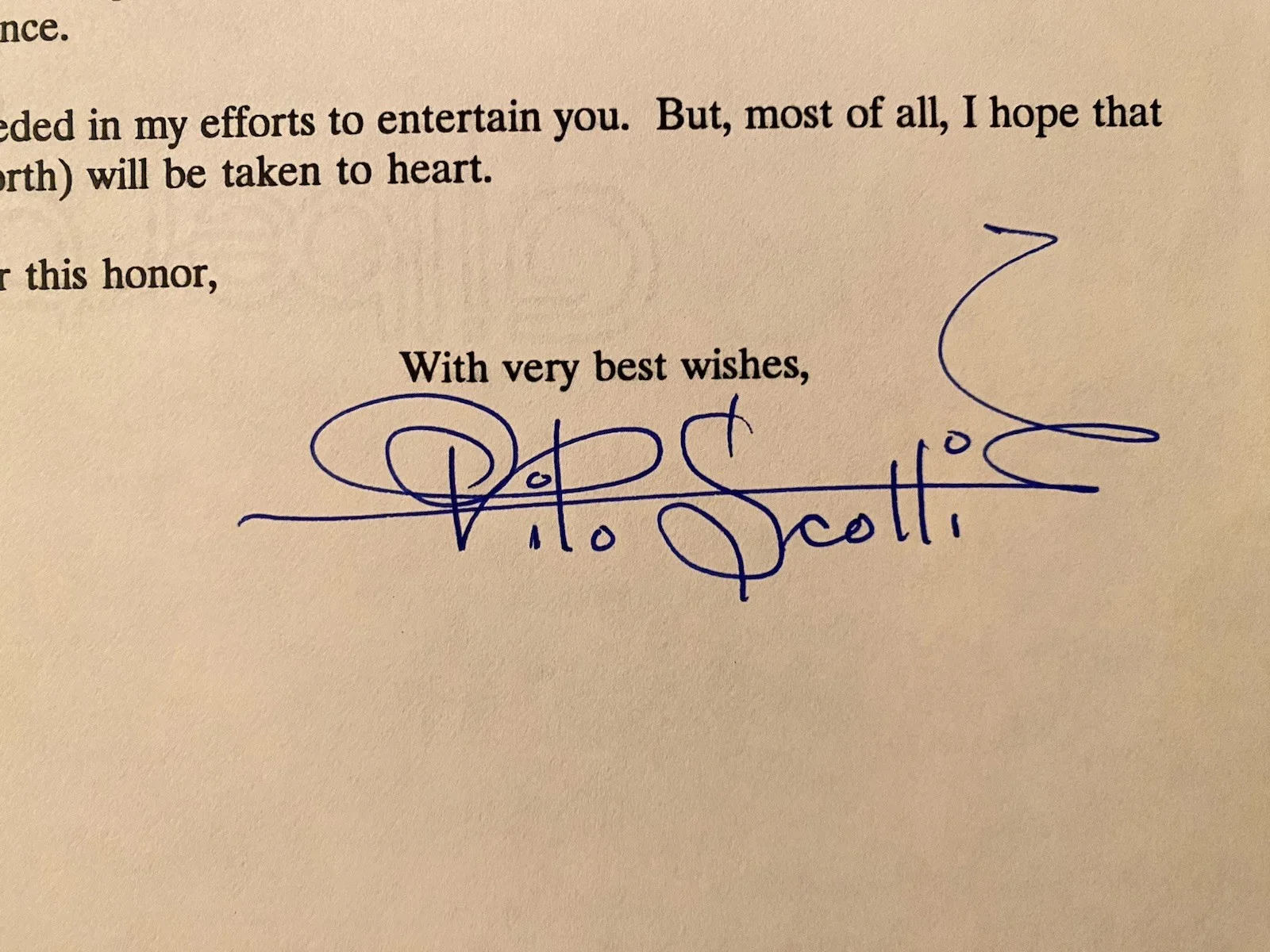 Vito Scotti — Vito Scotti Signed Letter On Education With COA Andy Griffith Show Twilight Zone, image 2