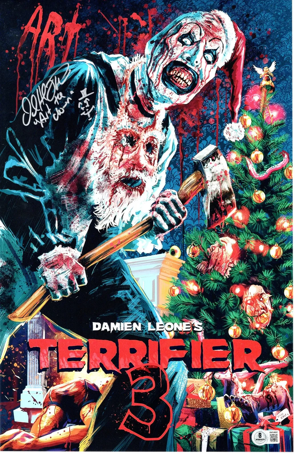 David Howard Thornton — David Howard Thornton signed 11x17 Poster Art the Clown Terrifier 3 Beckett