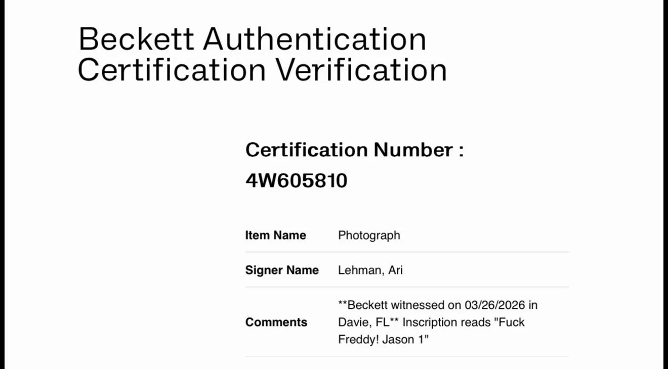 Ari Lehman — Ari Lehman Signed Friday The 13th 11x14 Photo Beckett Witnessed COA Jason 1, изображение 3