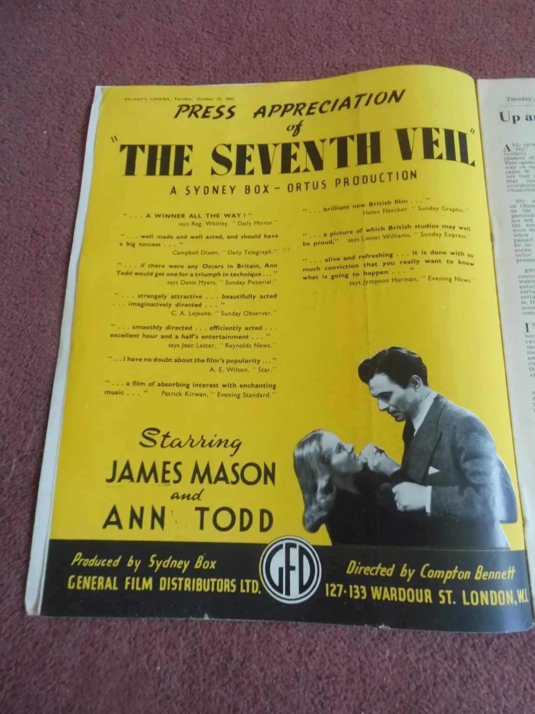 TODAY’S CINEMA (1945) UK mag GEORGE RAFT, CLAIRE TREVOR, LON CHANEY, IDA LUPINO, изображение 3