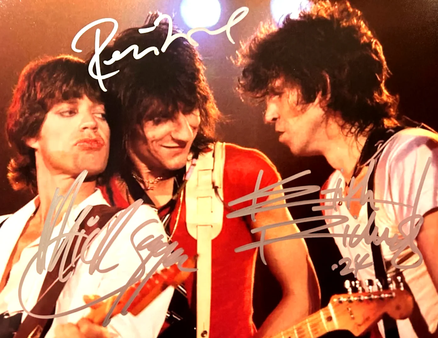 ROLLING STONES (Jagger, Richards, Wood) Signed 8x10" Authentic Autographs w/COA, image 3