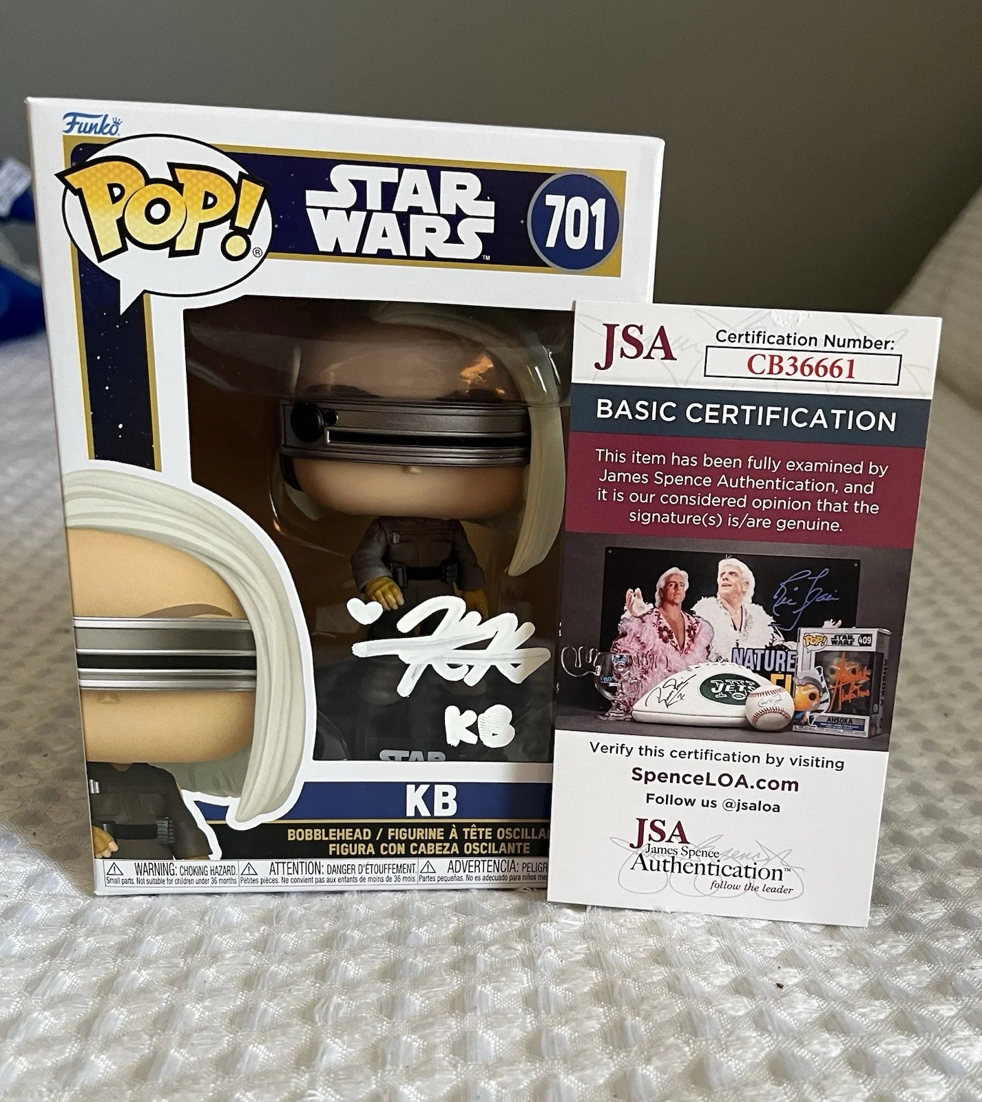 Kyriana Kratter — Star Wars Skeleton Crew ‘KB’ Autographed Funko POP By ‘Kyriana Kratter’- JSA COA, image 2