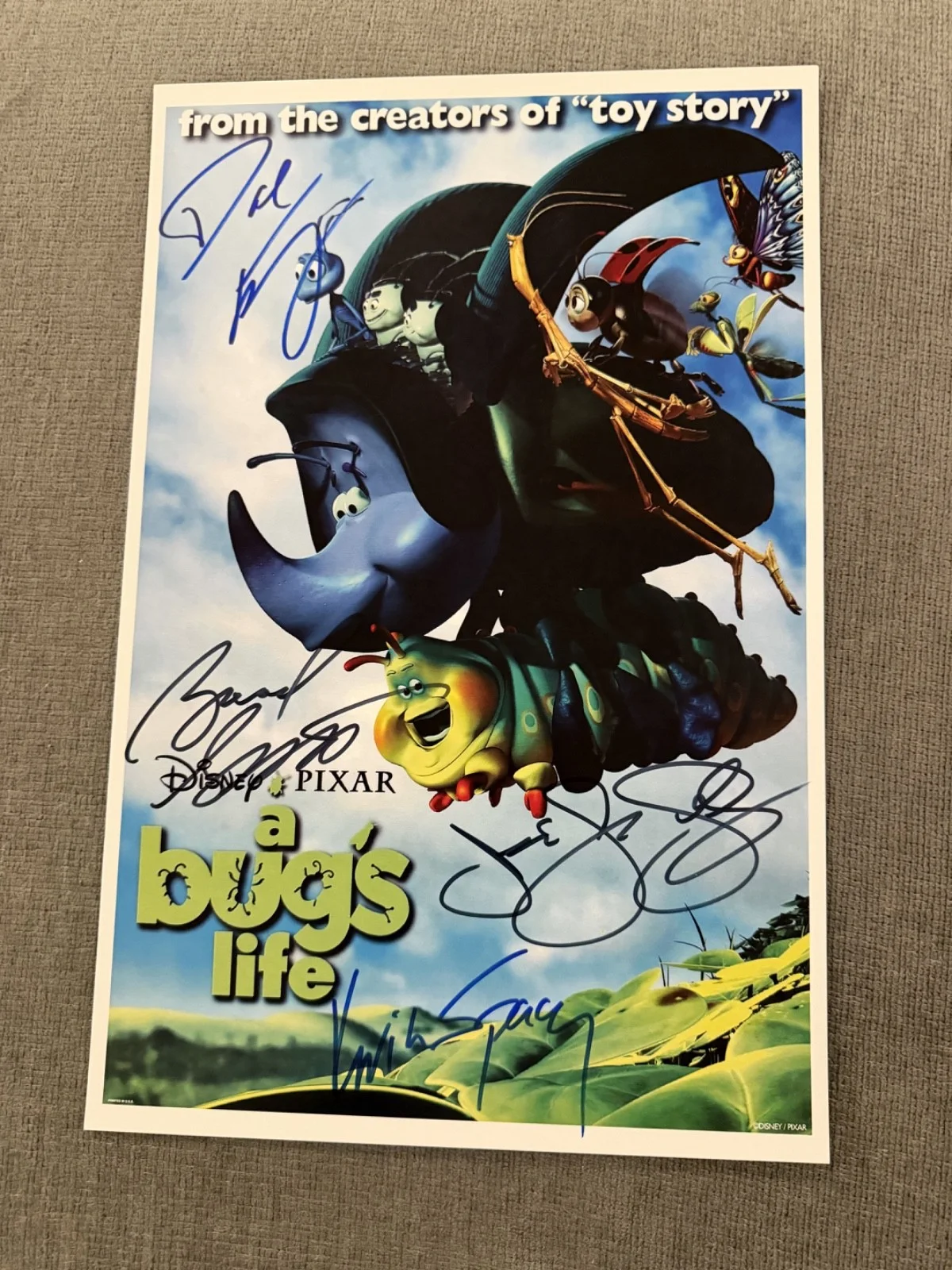 Dave Foley, Brad Garrett, Julia Louis-Dreyfus, Kevin Spacey — A Bug's Life Signed Poster 11x17 – Kevin Spacey, Foley, Garrett, Dreyfus w/ COA