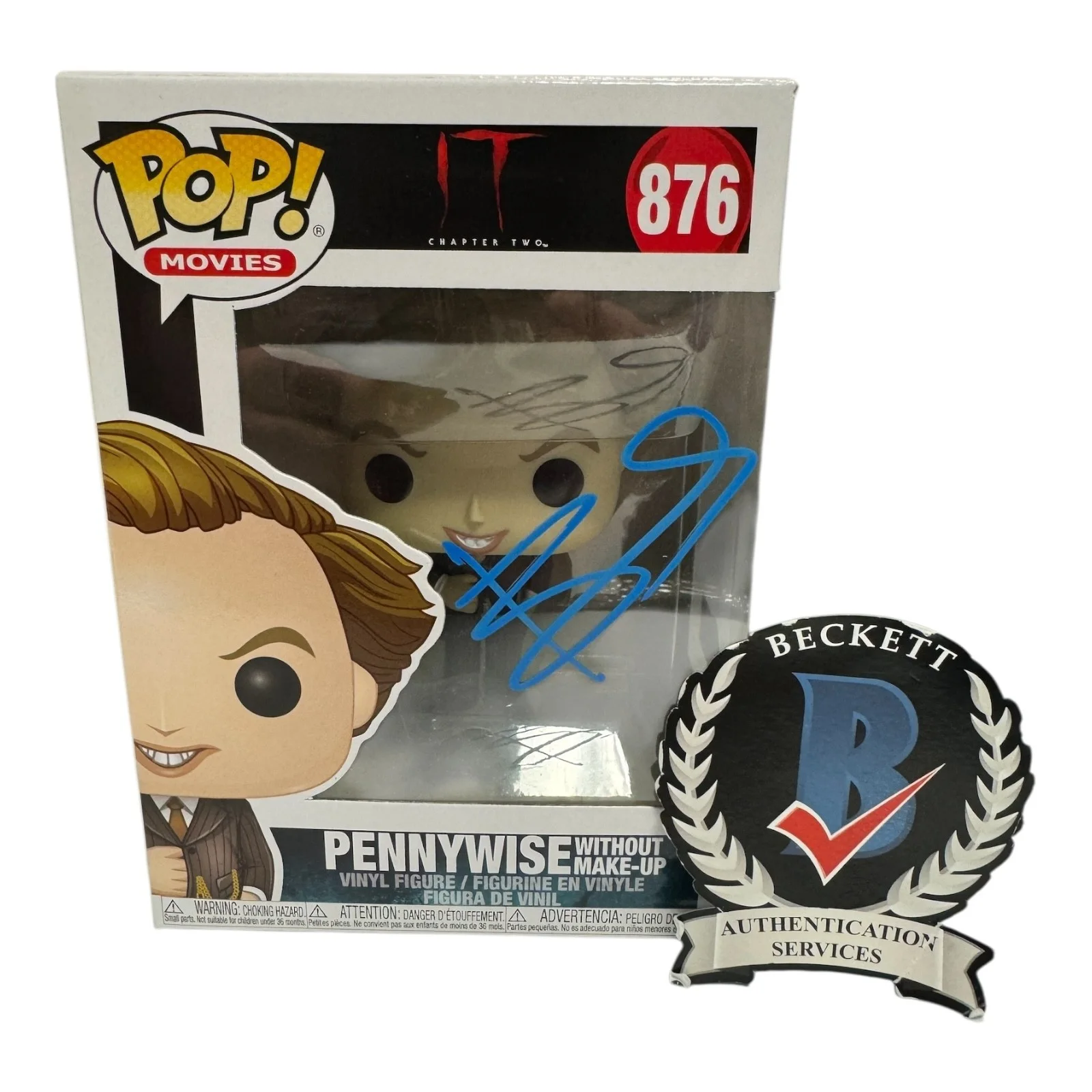 Bill Skarsgard — Bill Skarsgard Signed Autograph It Funko Pop 876 Beckett BAS Pennywise