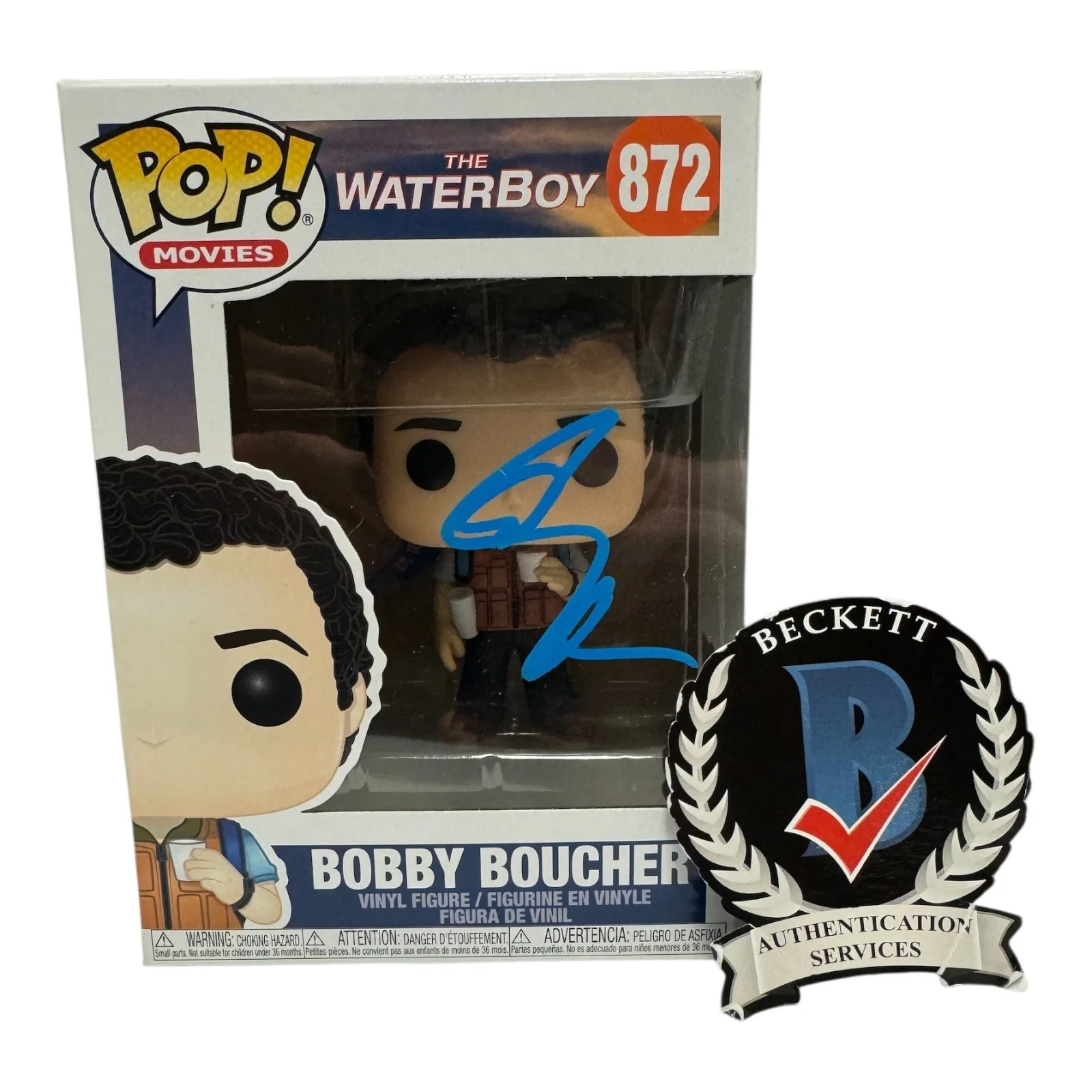 ADAM SANDLER — ADAM SANDLER SIGNED AUTOGRAPH FUNKO POP THE WATERBOY 872 BECKETT BOBBY BOUCHER