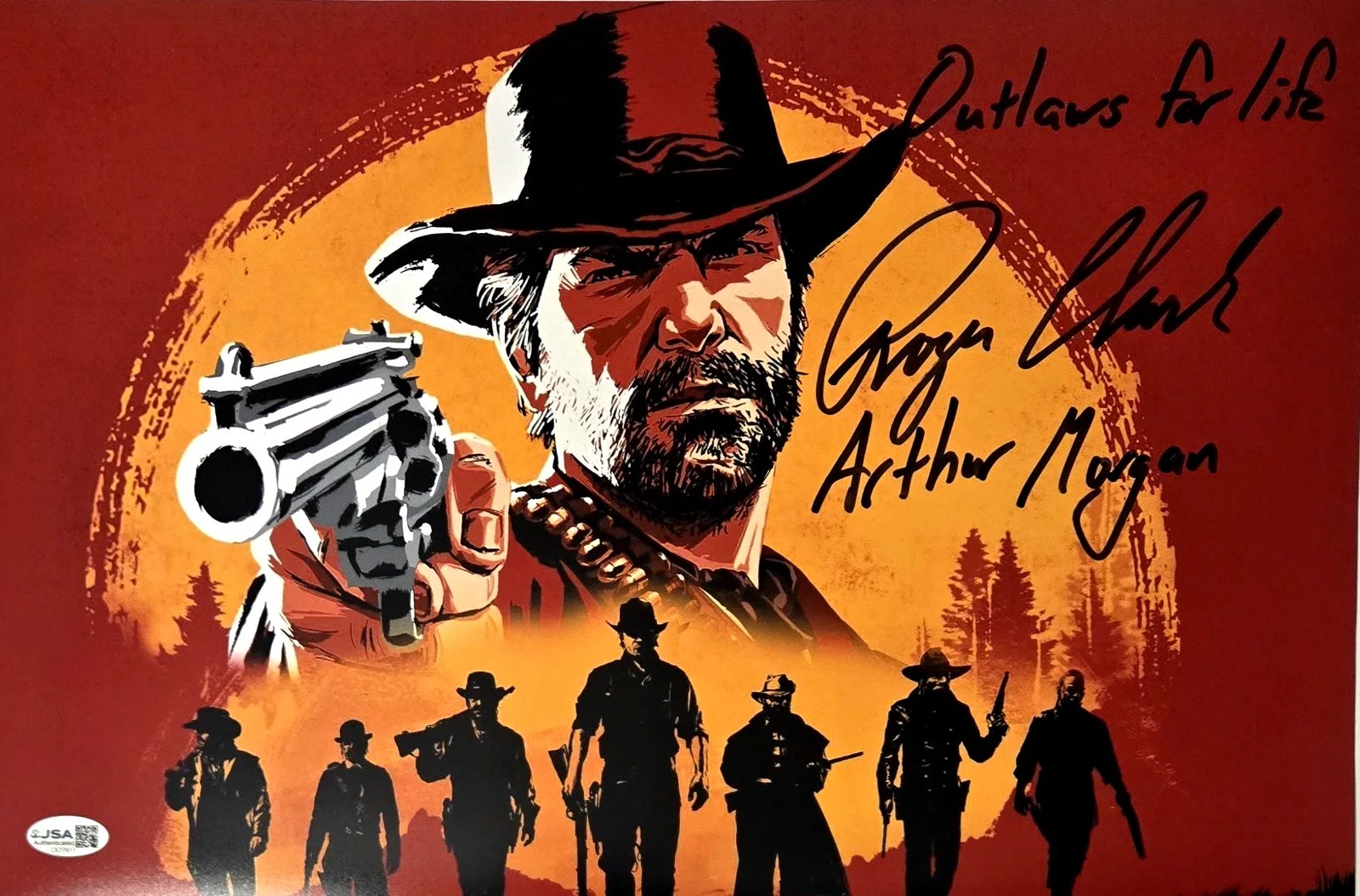 Roger Clark — Arthur Morgan Signed Photo Red Dead Redemption Roger Clark 11x17 JSA COA 911