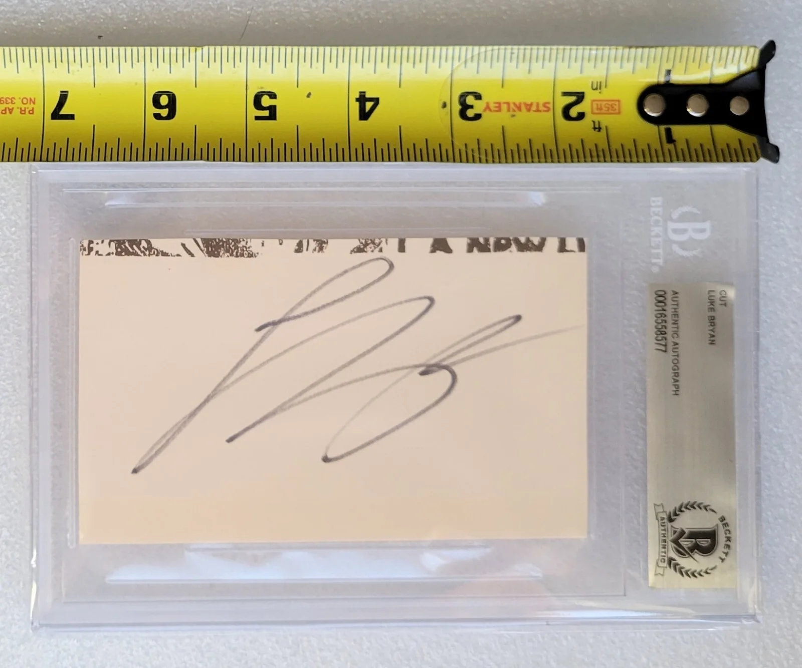 LUKE BRYAN SIGNED CUT BECKETT BAS COA SLABBED AUTOGRAPHED COUNTRY MUSIC SLAB, image 2