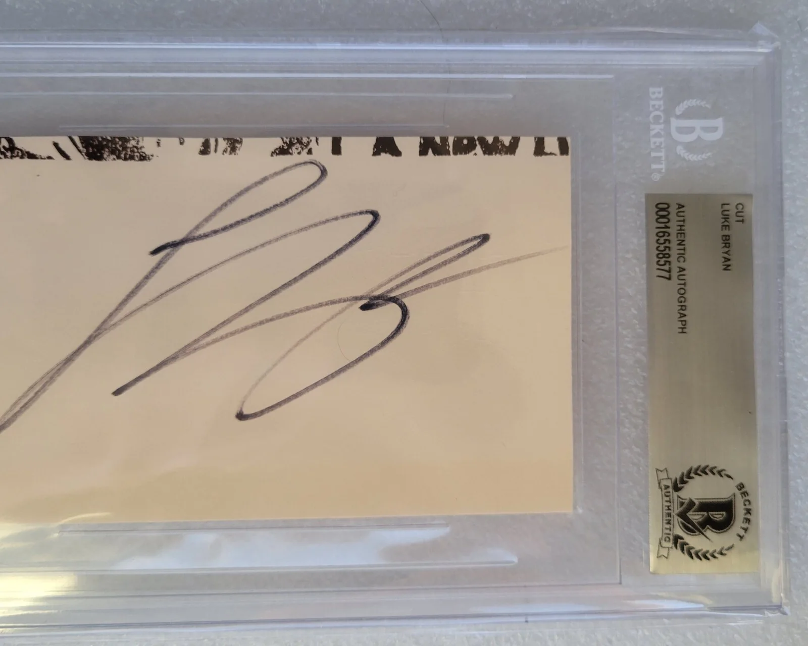 LUKE BRYAN SIGNED CUT BECKETT BAS COA SLABBED AUTOGRAPHED COUNTRY MUSIC SLAB, image 3