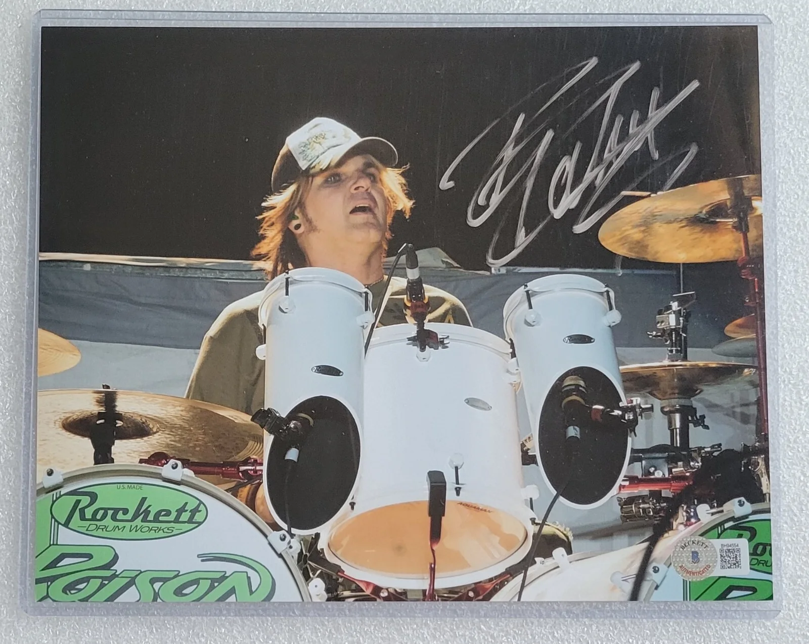 RIKKI ROCKETT SIGNED PHOTO BECKETT BAS COA POISON MUSIC BAND DRUMMER AUTOGRAPHED, изображение 2