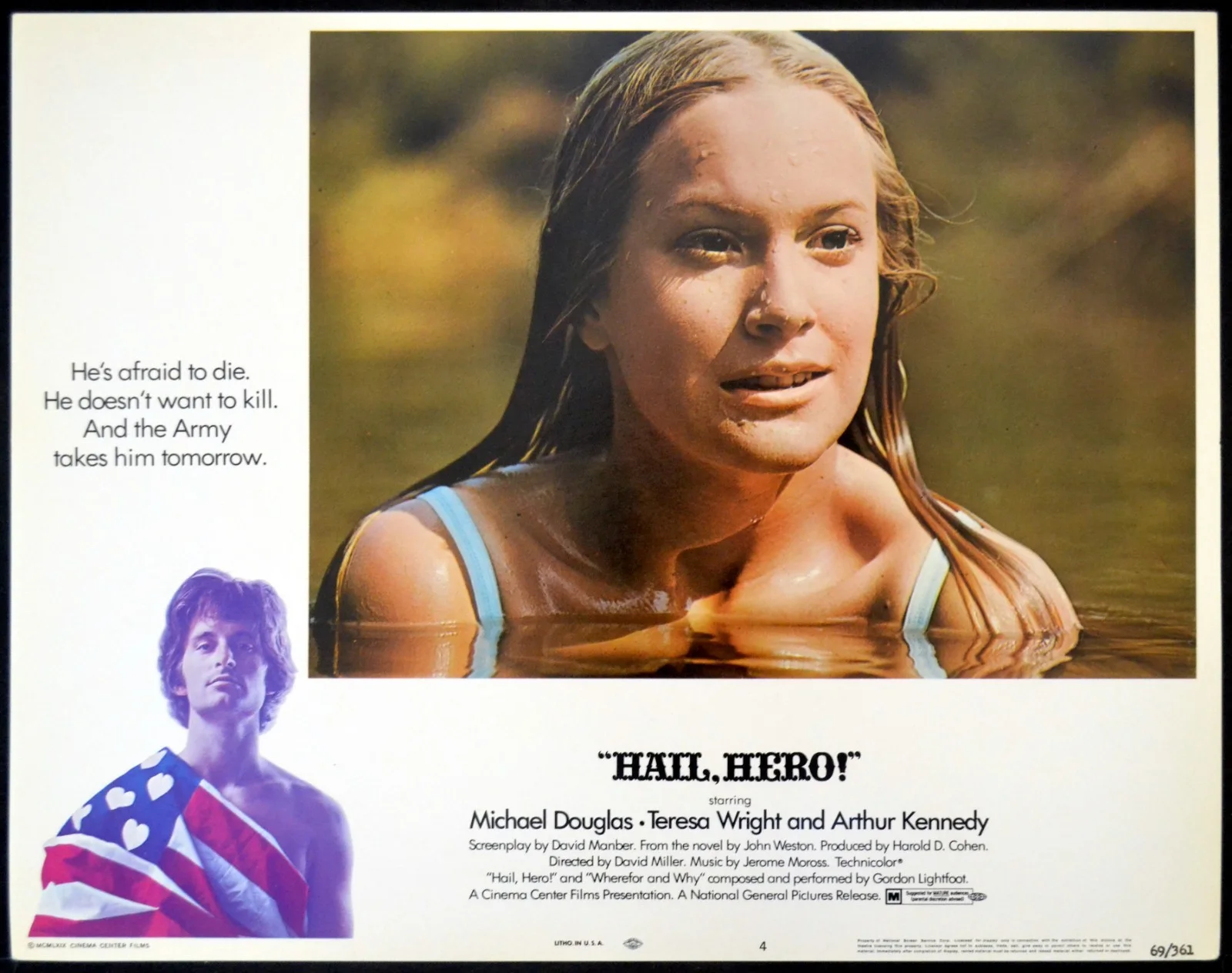 HAIL, HERO! 1969 Michael Douglas, Deborah Winters 4 LOBBY CARDS, image 2