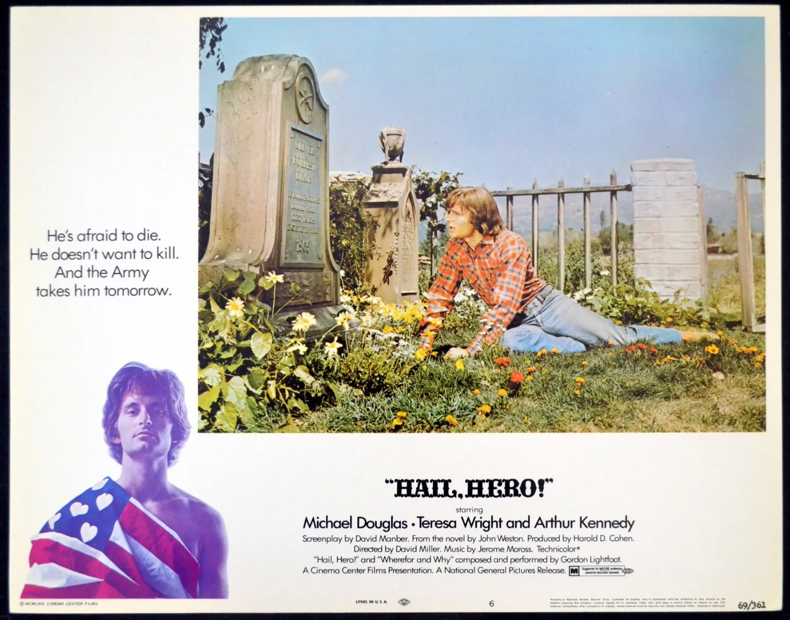 HAIL, HERO! 1969 Michael Douglas, Deborah Winters 4 LOBBY CARDS, image 3