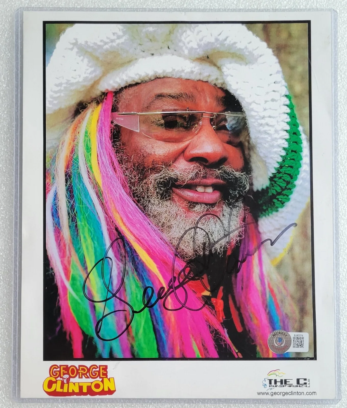 GEORGE CLINTON 8X10 PHOTO AUTOGRAPHED BECKETT BAS COA SIGNED MUSIC CERTIFIED, image 2