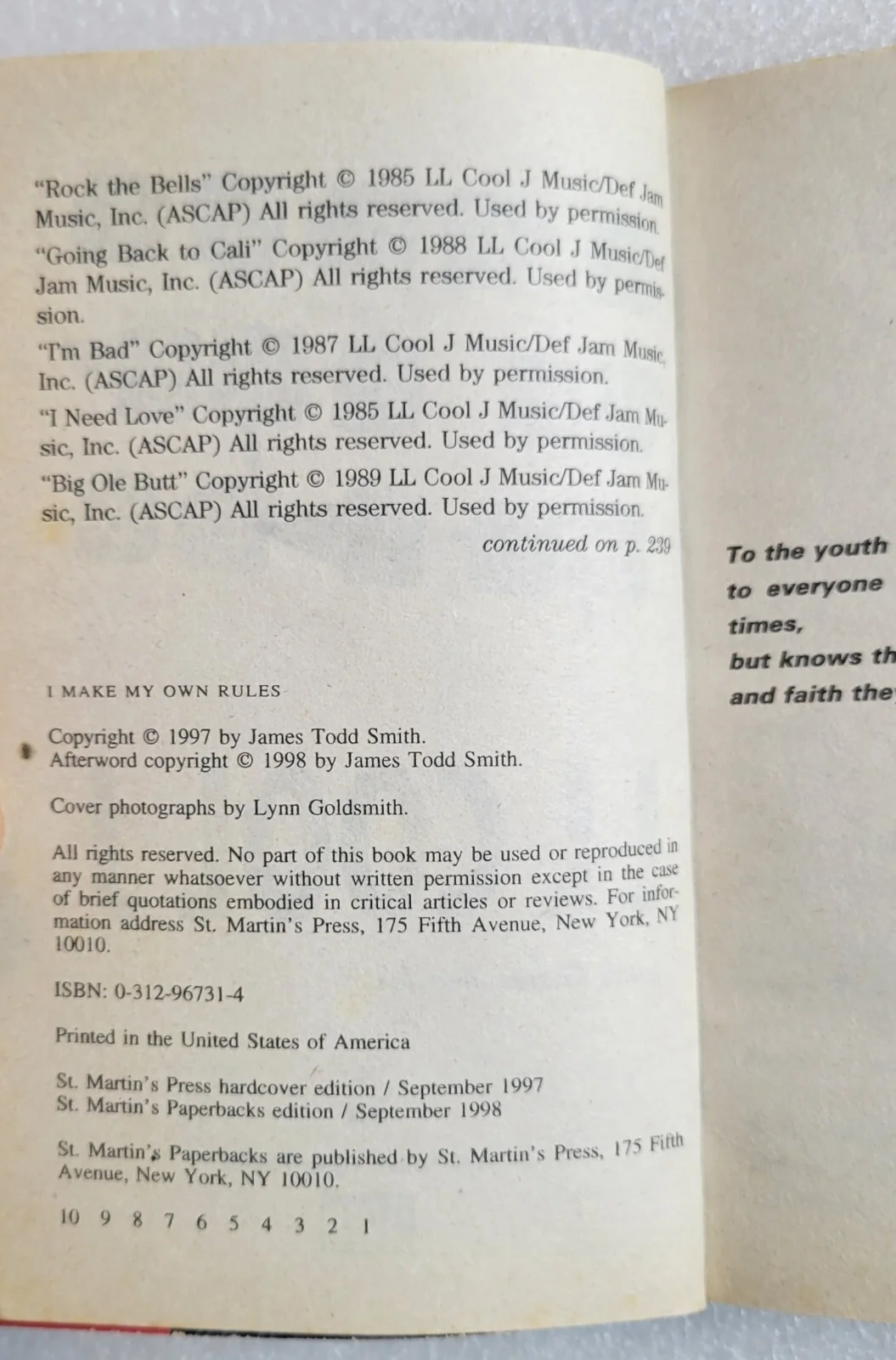 LL COOL J SIGNED BOOK BECKETT BAS COA CERTIFIED AUTOGRAPHED MUSIC RAPPER RAP, image 4