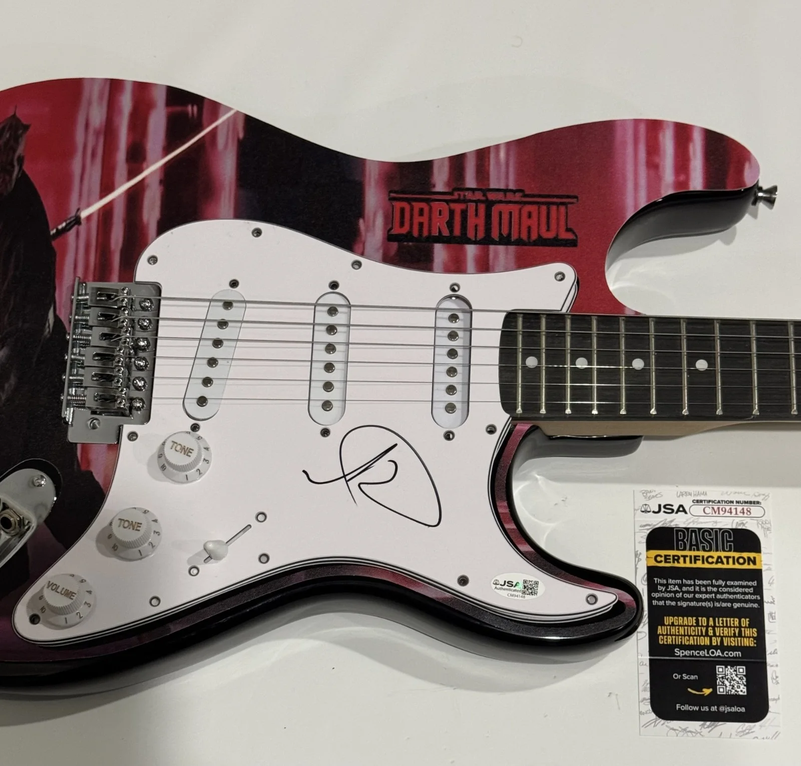 RAY PARK SIGNED CUSTOM STAR WARS DARTH MAUL ELECTRIC GUITAR JSA COA, image 2
