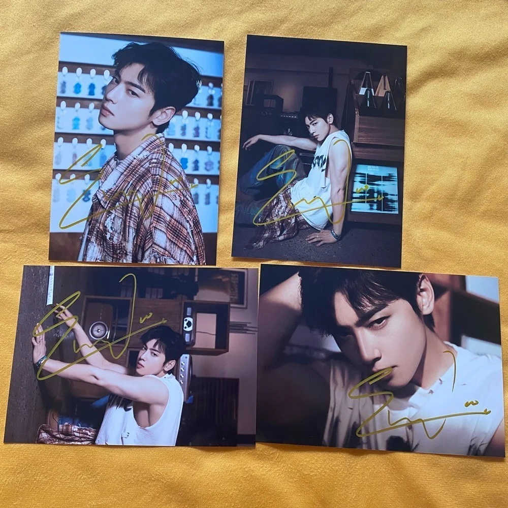 2026 ASTRO Cha EunWoo Autographed Photo ELSE 4*6 Autographs Collectibles, изображение 2