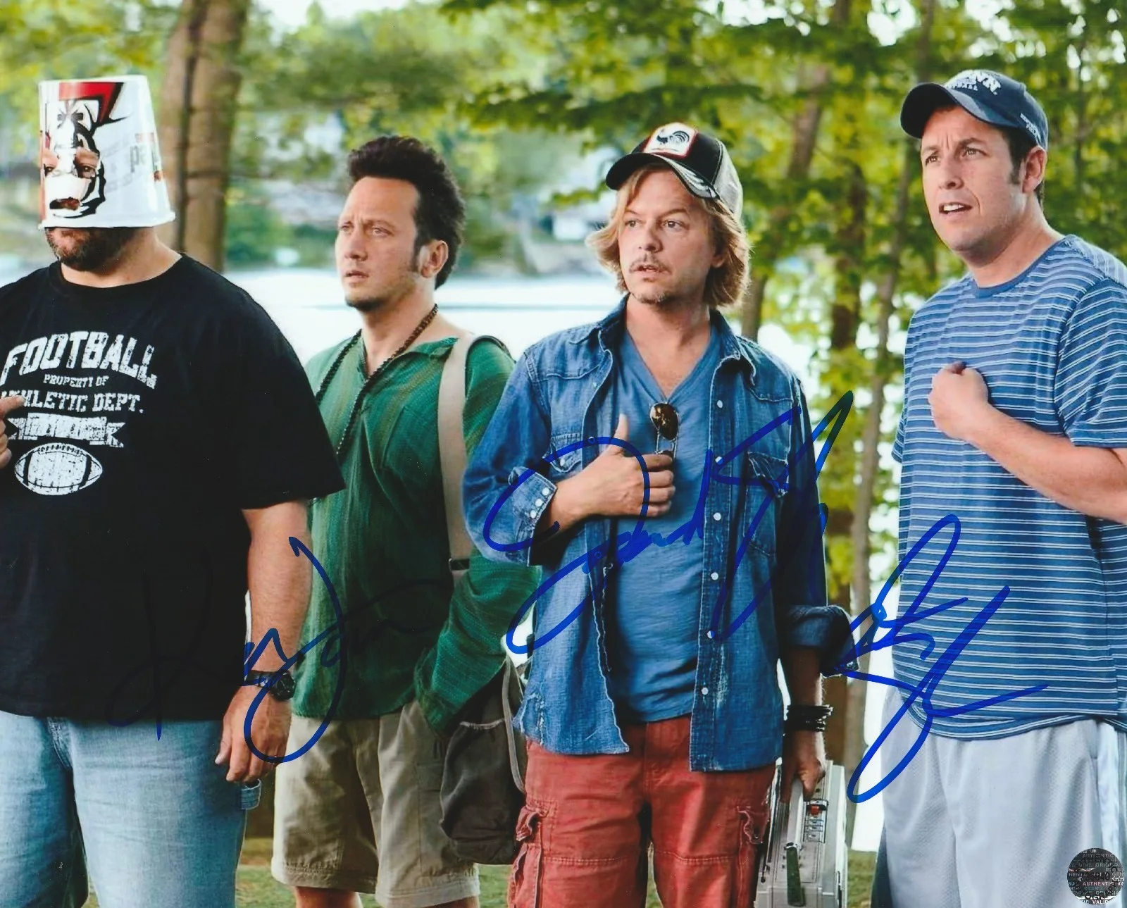 Adam Sandler, Kevin James, Chris Rock and David Spade — Grown Ups 8x10 Photo Signed by ENTIRE CAST Adam Sandler + Chris Rock +2 with COA