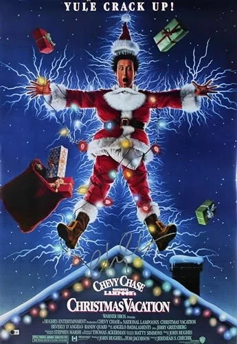 Chevy Chase — Chevy Chase Christmas Vacation Authentic Signed 24x36 Movie Poster BAS Witness 2, image 5