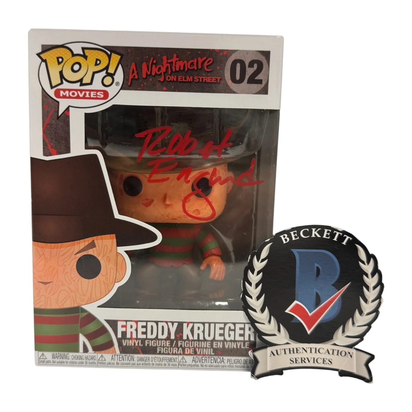 Robert Englund — Robert Englund Signed Autograph Nightmare On Elm Street Funko Pop 02 Beckett BAS