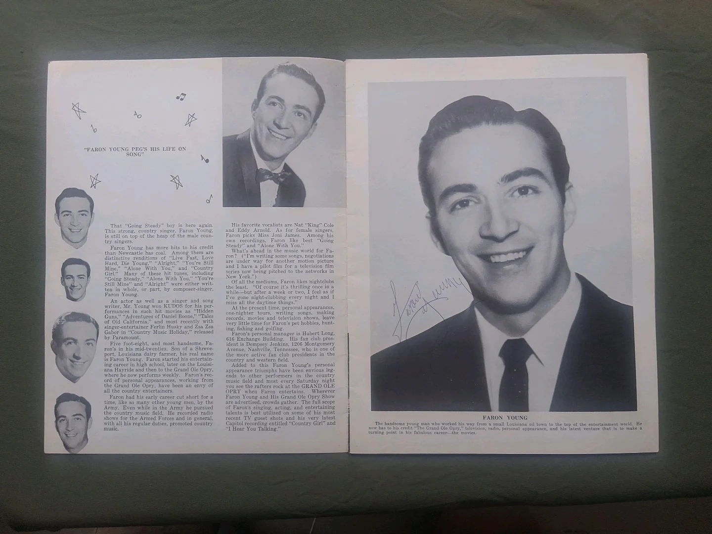 FARON YOUNG, THE YOUNG SHERIFF, AUTOGRAPH BOOK WITH MANY AUTOGRAPHS., image 2