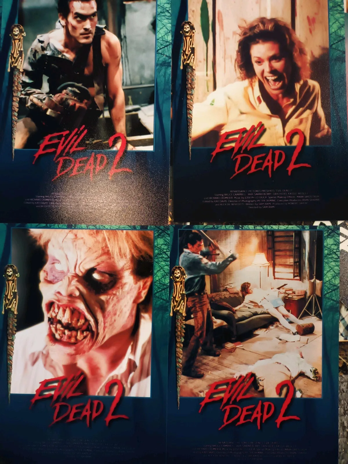 Evil Dead 2: Dead By Dawn. 12 Glossy 7x5ins Unofficial Lobby Cards. New., image 2