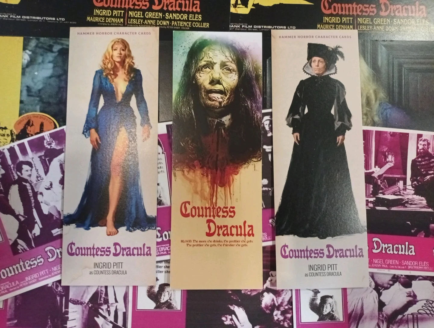 Countess Dracula - Hammer Horror. 14 Lobby Cards/3 Bookmarkers/2 Art Cards. New, изображение 3