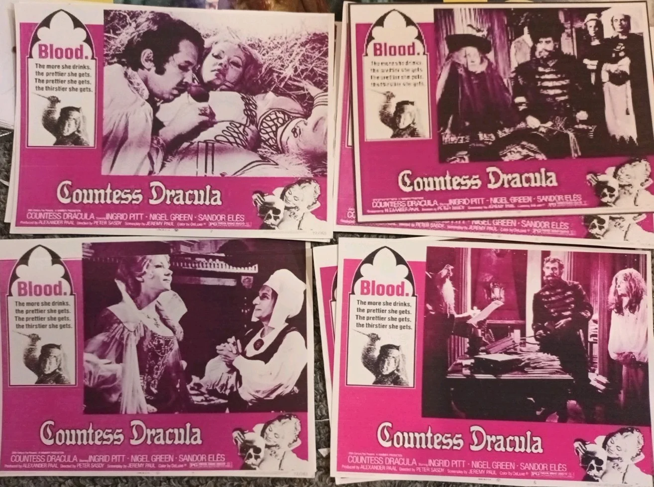Countess Dracula - Hammer Horror. 14 Lobby Cards/3 Bookmarkers/2 Art Cards. New, изображение 5