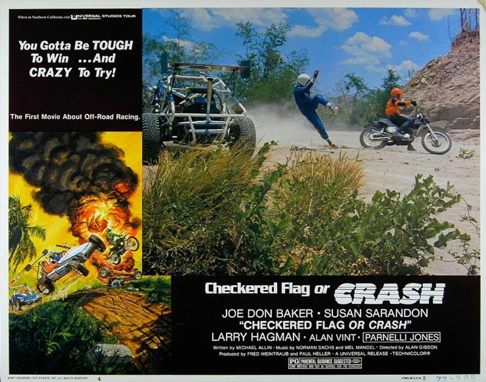 CHECKERED FLAG OR CRASH 1977 Susan Sarandon, Joe Don Baker 2 LOBBY CARDS, изображение 2