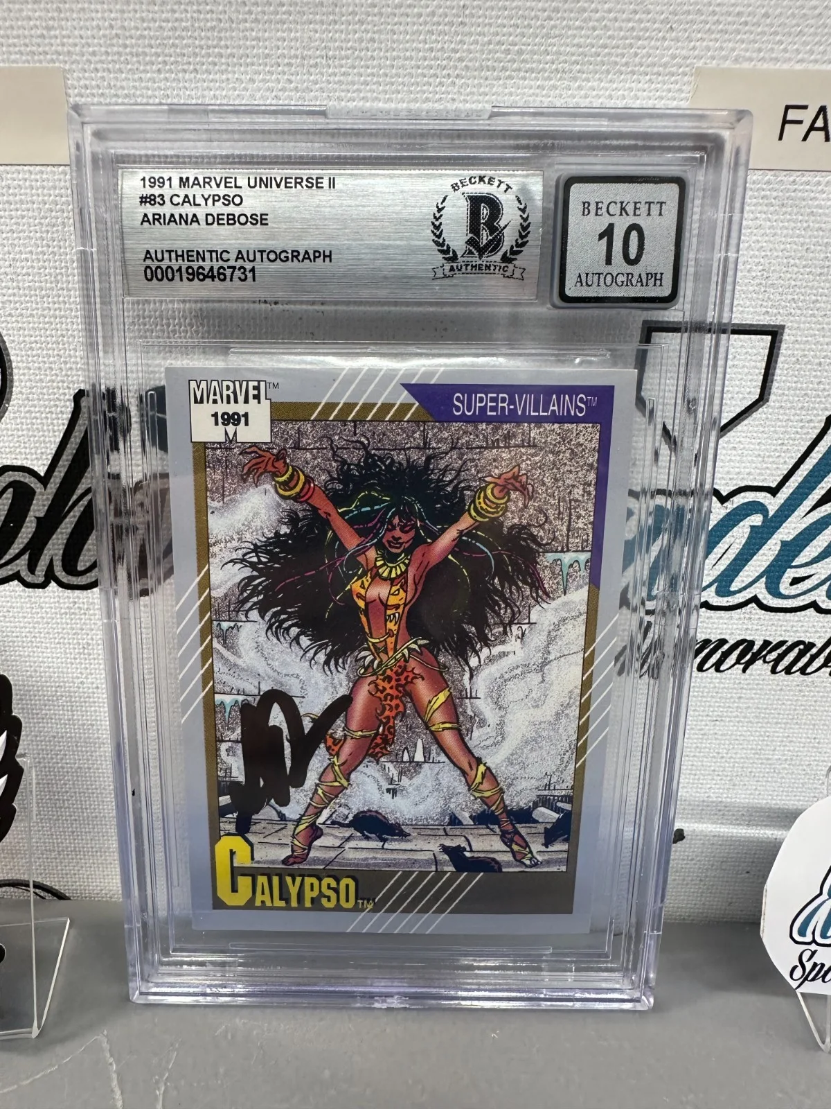 HAMILTON ACADEMY AWARD GOLDEN GLOBE A BRONX TALE PIPPIN — ARIANA DEBOSE CALYPO SIGNED AUTOGRAPHED 1991 MARVEL UNIVERSE CARD 83 BECKETT BAS, image 2