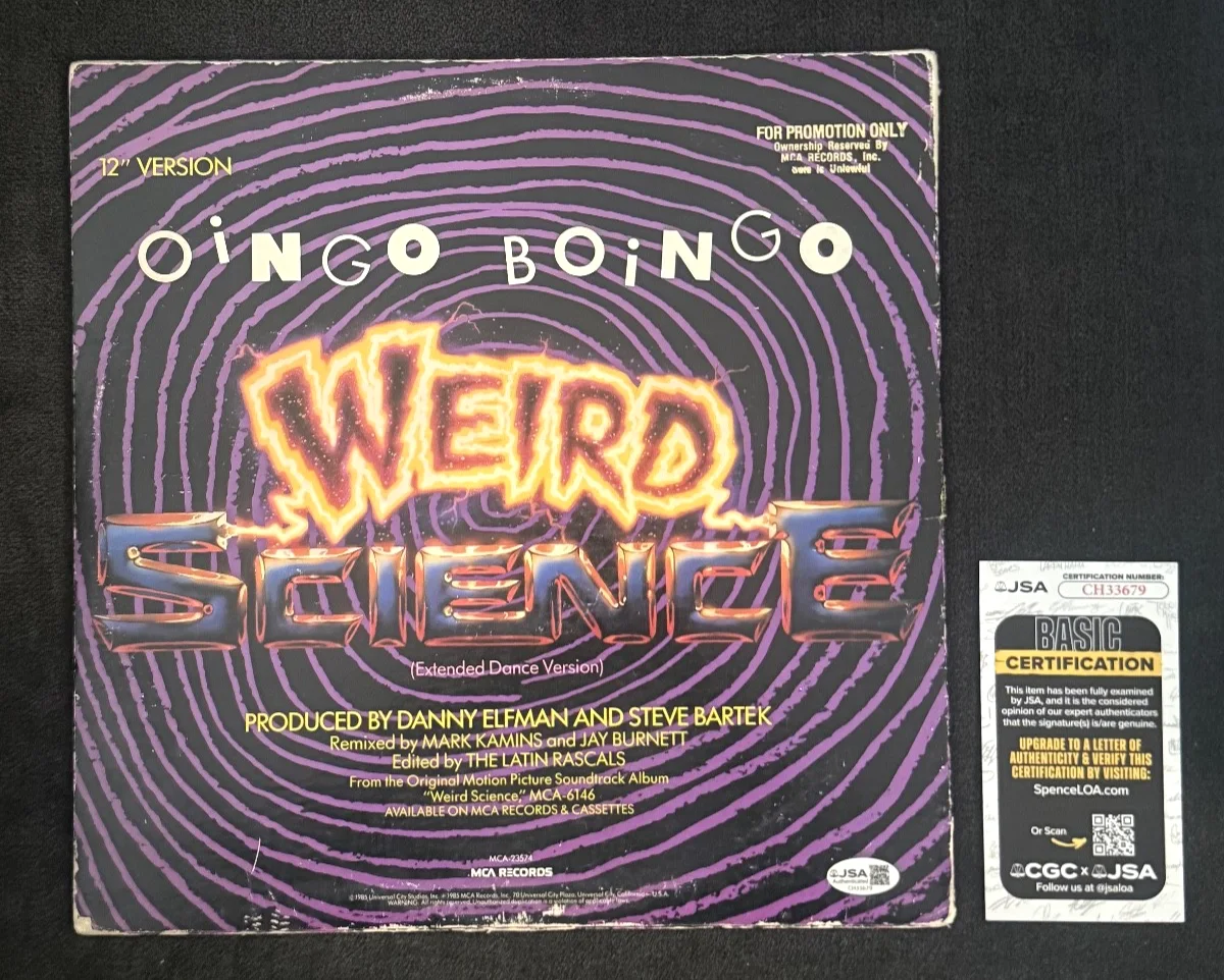 DANNY ELFMAN Hand Signed "OINGO BOINGO- WEIRD SCIENCE" Vinyl Record JSA COA, image 2