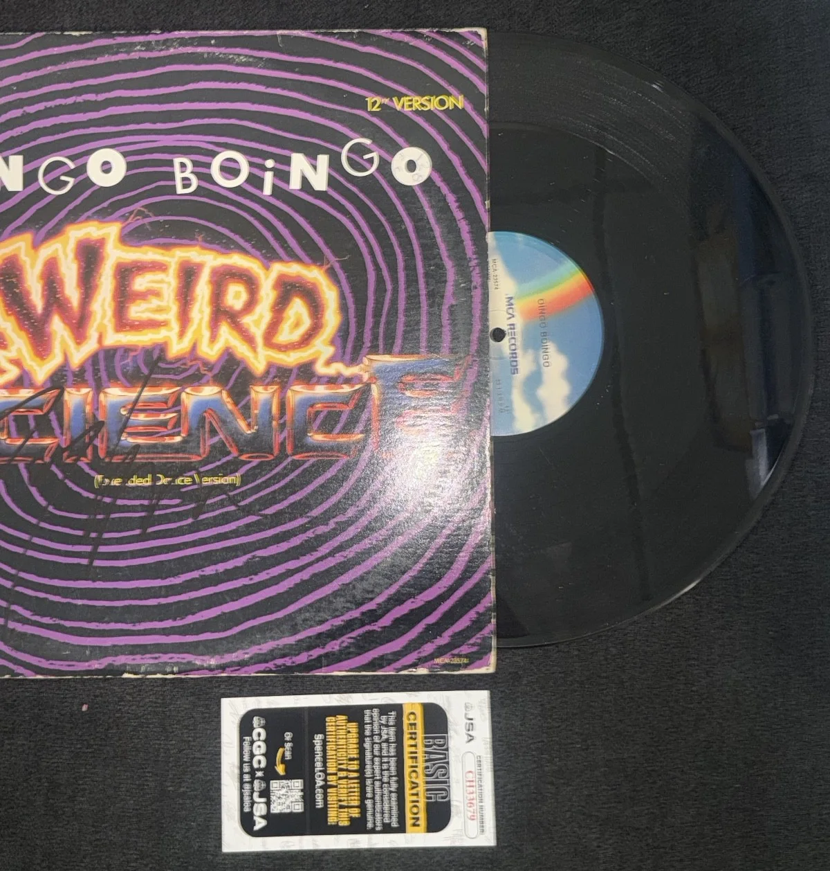 DANNY ELFMAN Hand Signed "OINGO BOINGO- WEIRD SCIENCE" Vinyl Record JSA COA, image 3