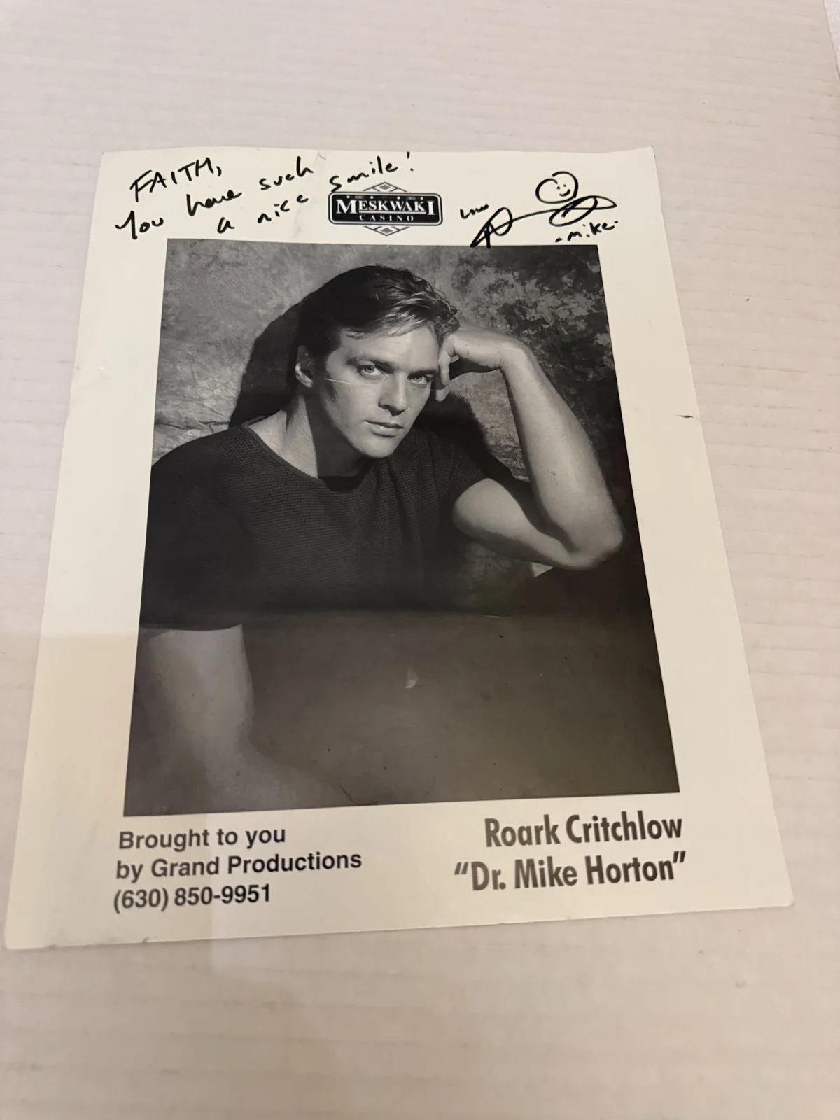 Roark Critchlow — Vintage Roark Critchlow The Days Of Our Lives Soap Actor Autographed Photograph