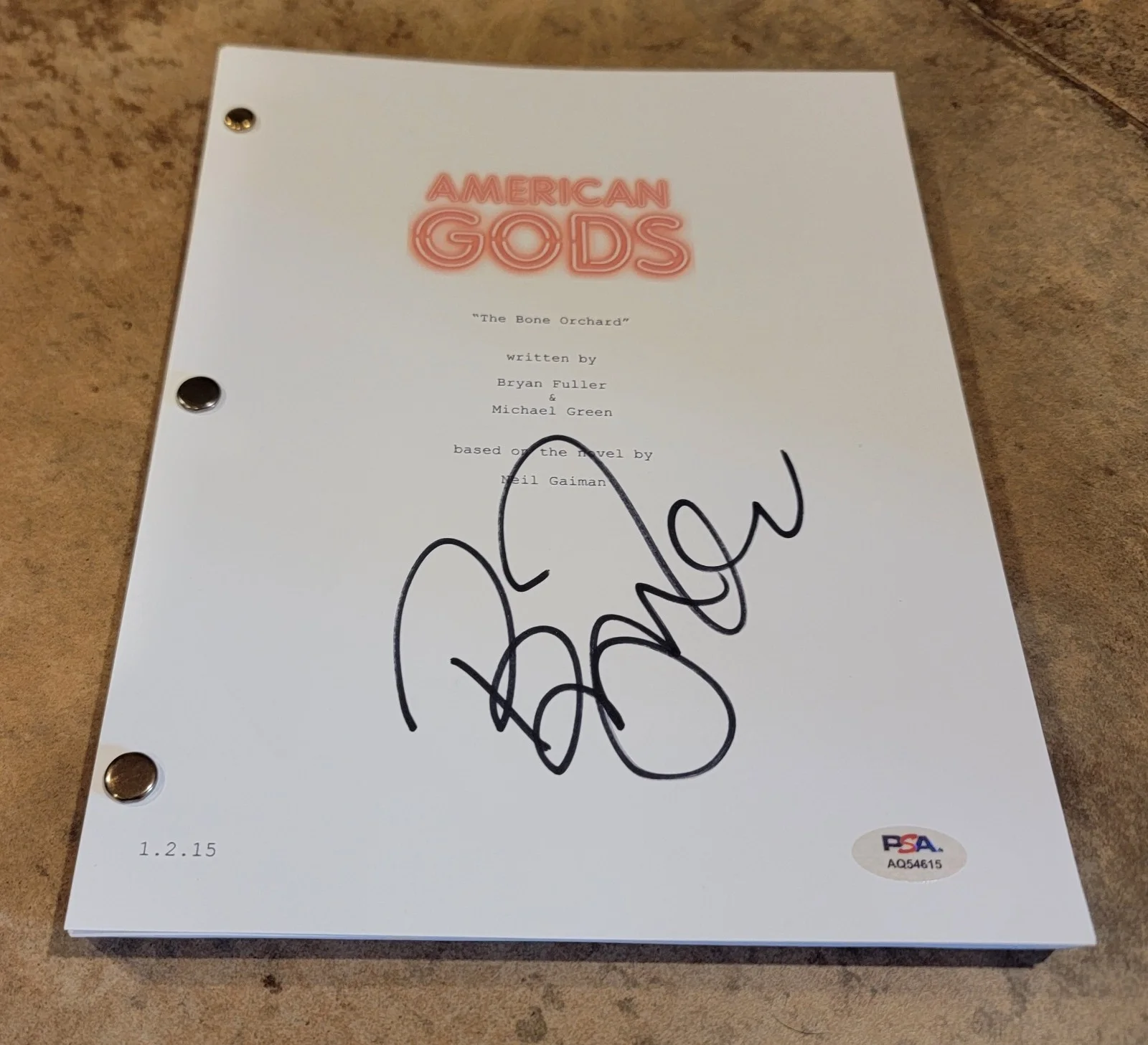 Bryan Fuller — Bryan Fuller signed American Gods pilot script full 58 pages PSA DNA autograph