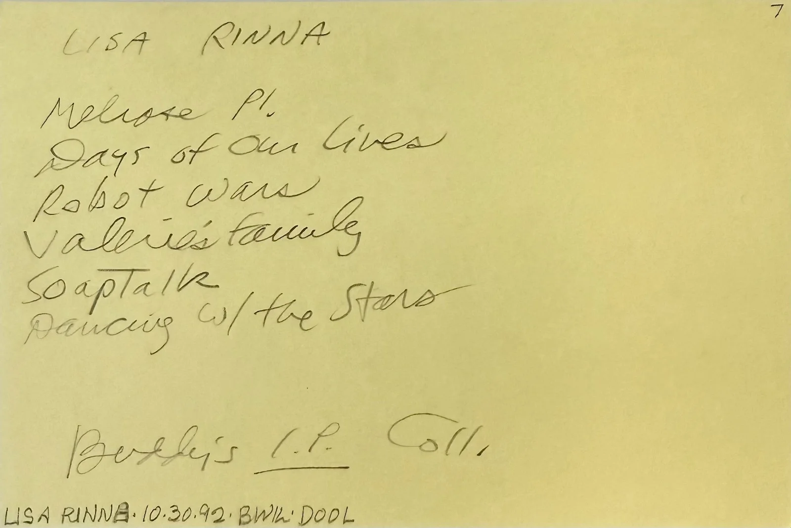 Lisa Rinna — LISA RINNA Signed Autographed 4"x 6" INDEX CARD Days of Our Lives MELROSE PLACE, изображение 2