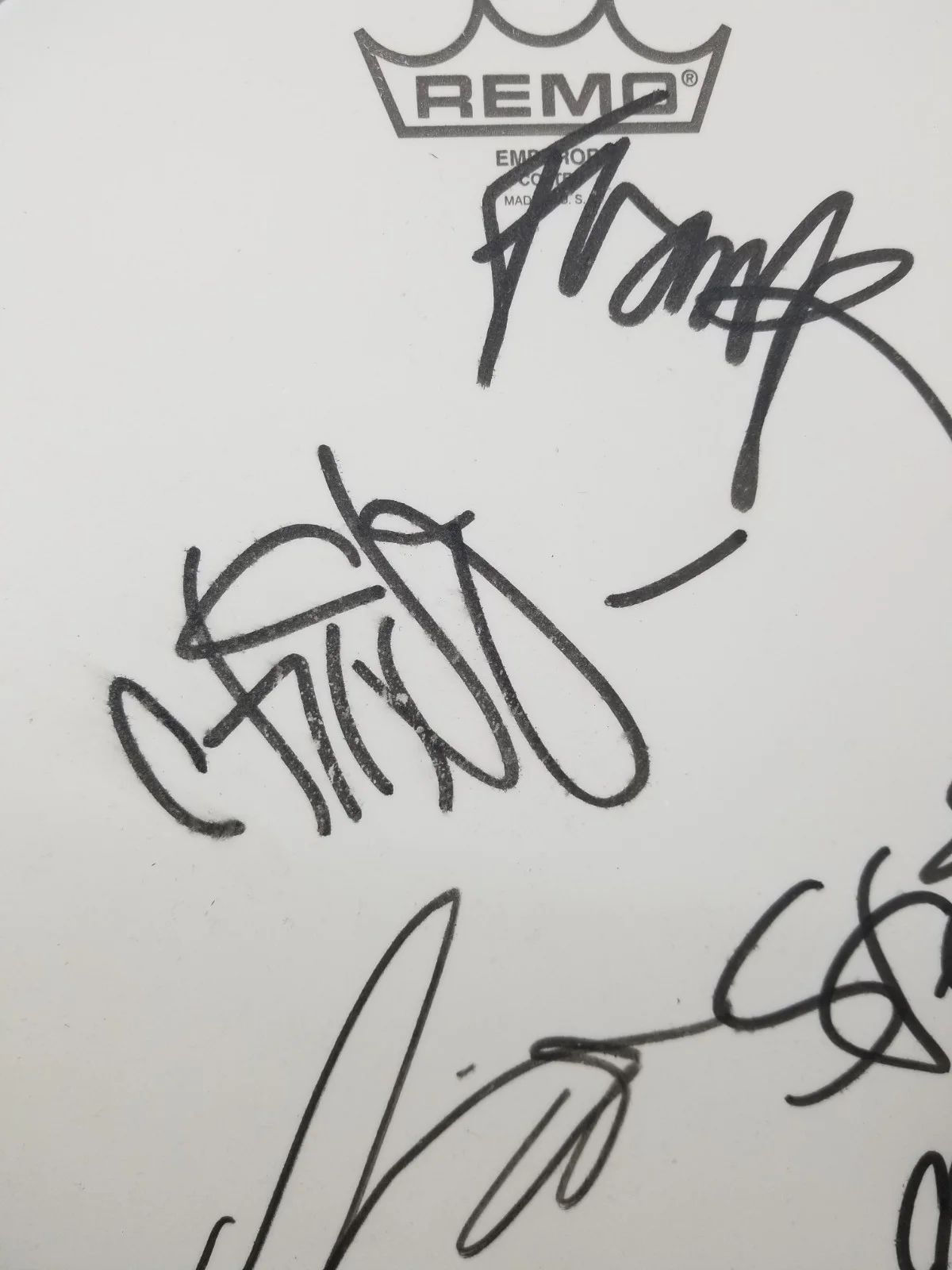The Deftones hand SIGNED 12" Drumhead JSA COA Autographed Chino, Frank, Chi +2, image 2