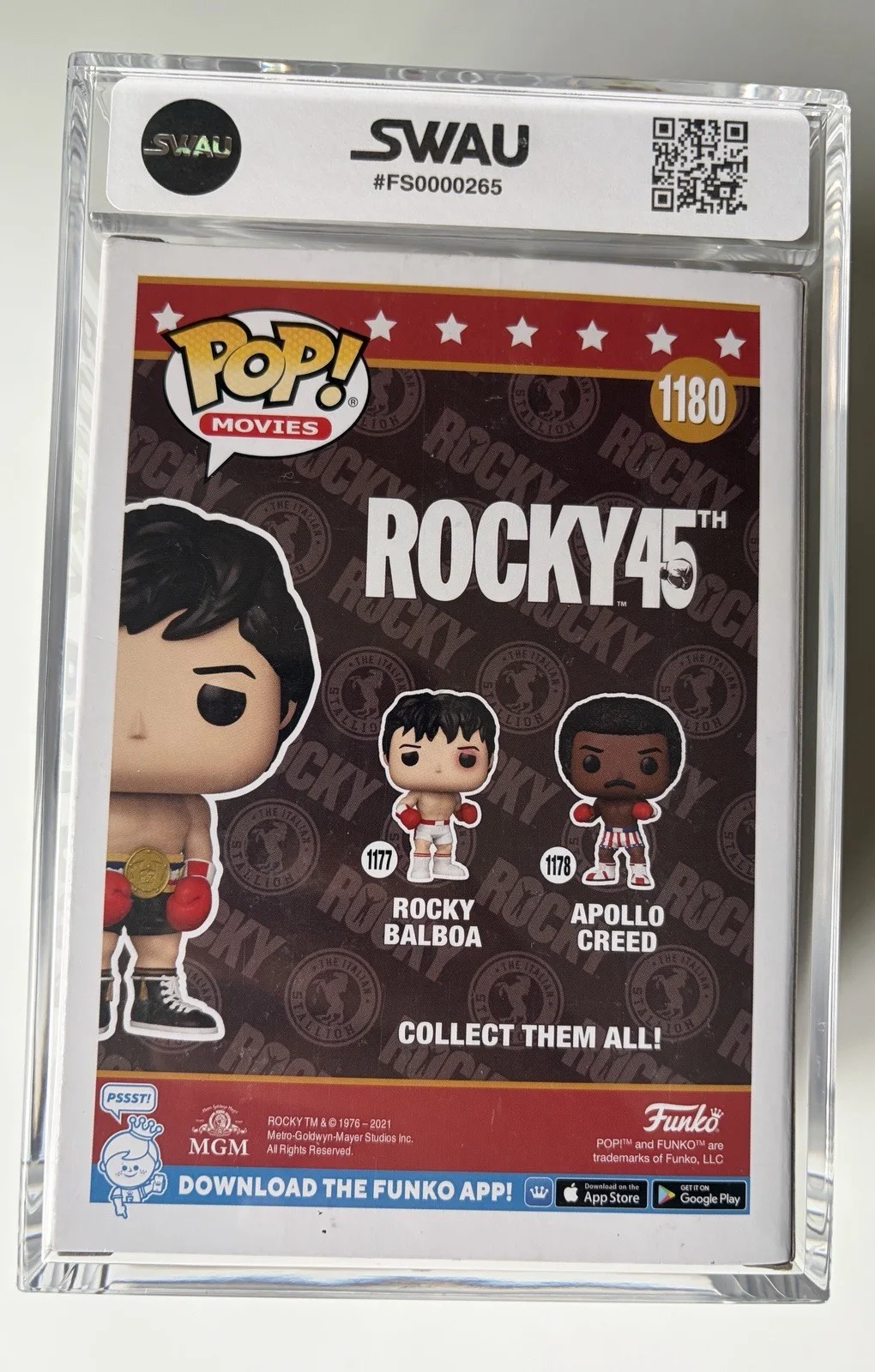 Sylvester Stallone Signed Funko SWAU Encapsulated 7.5/10 Auto Beckett, изображение 2