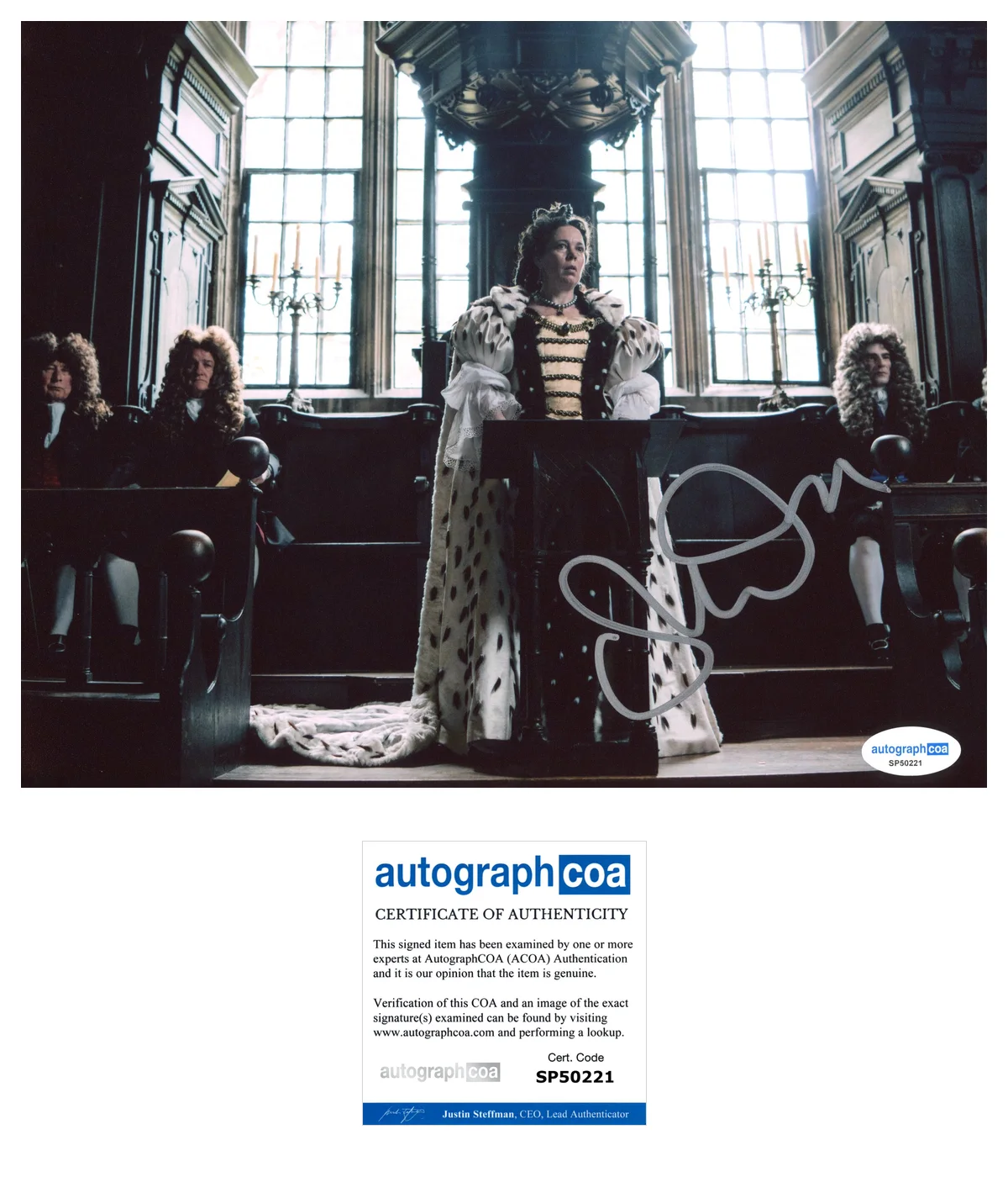 Olivia Colman — Olivia Colman 'The Favourite' Signed 8x10 Photo 'Queen Anne' ACOA