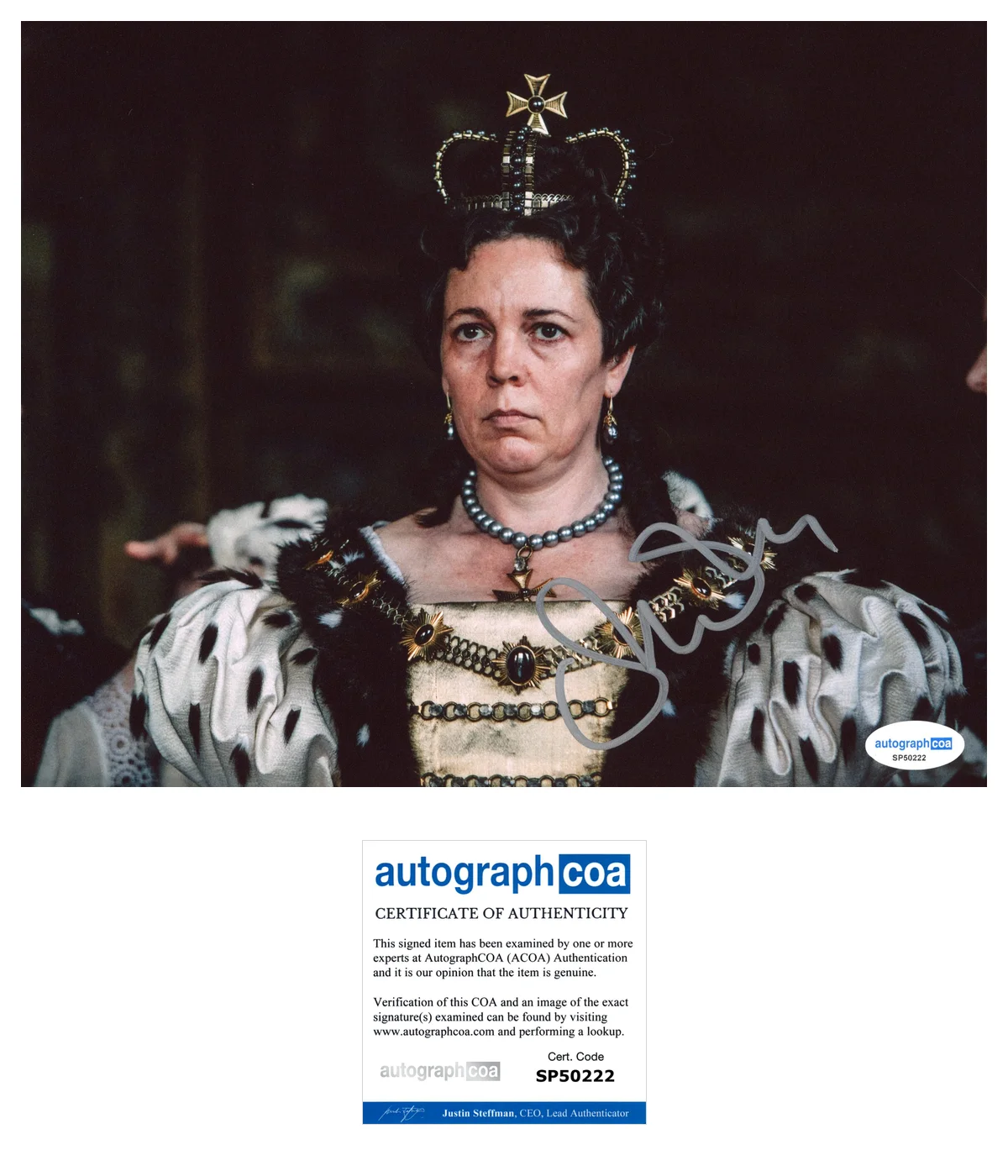 Olivia Colman — Olivia Colman 'The Favourite' Signed 8x10 Photo 'Queen Anne' ACOA