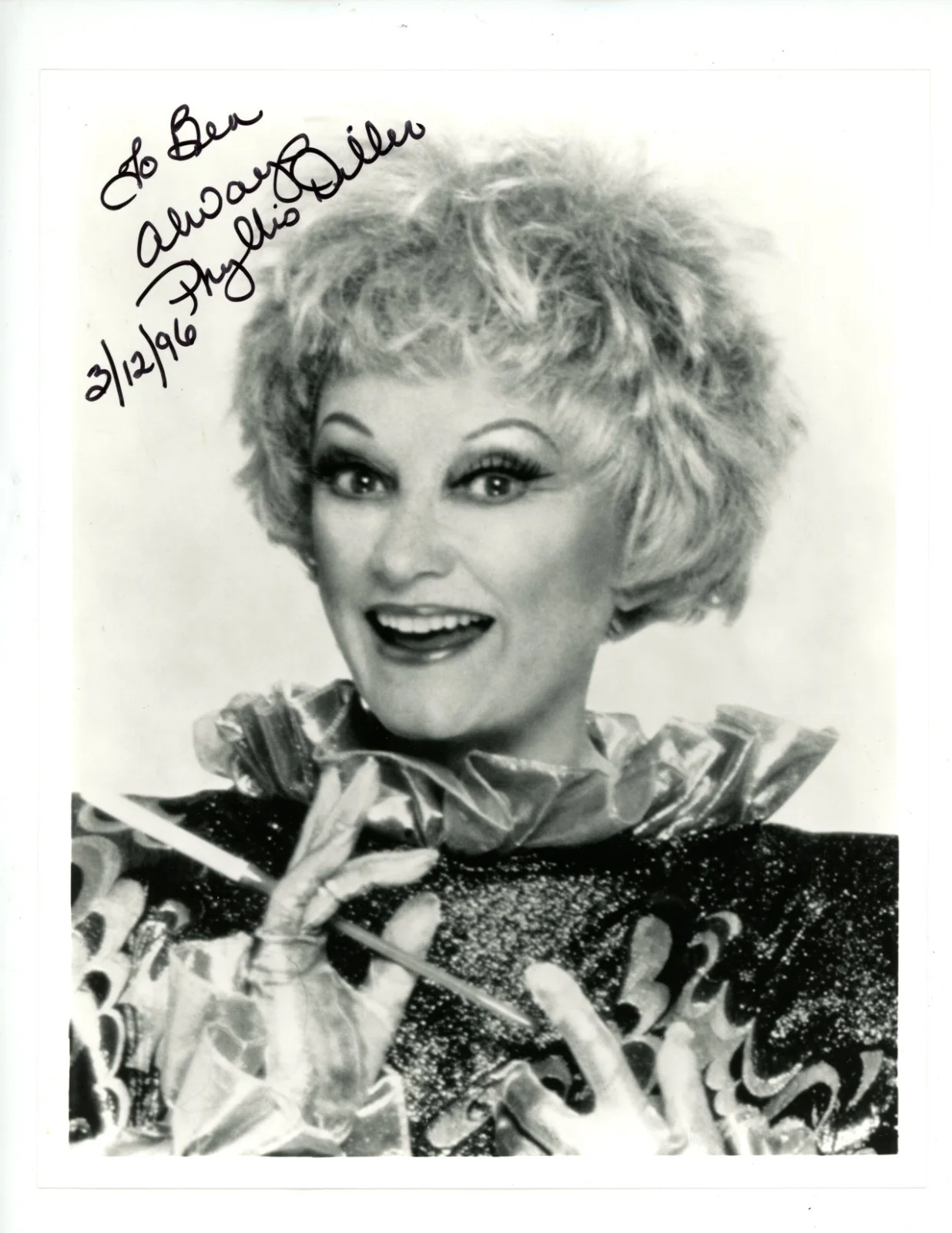 Phyllis Diller — Vintage Signed Celebrity Photo Lot Cybill Shepherd Phyllis Diller Nancy Allen, image 5